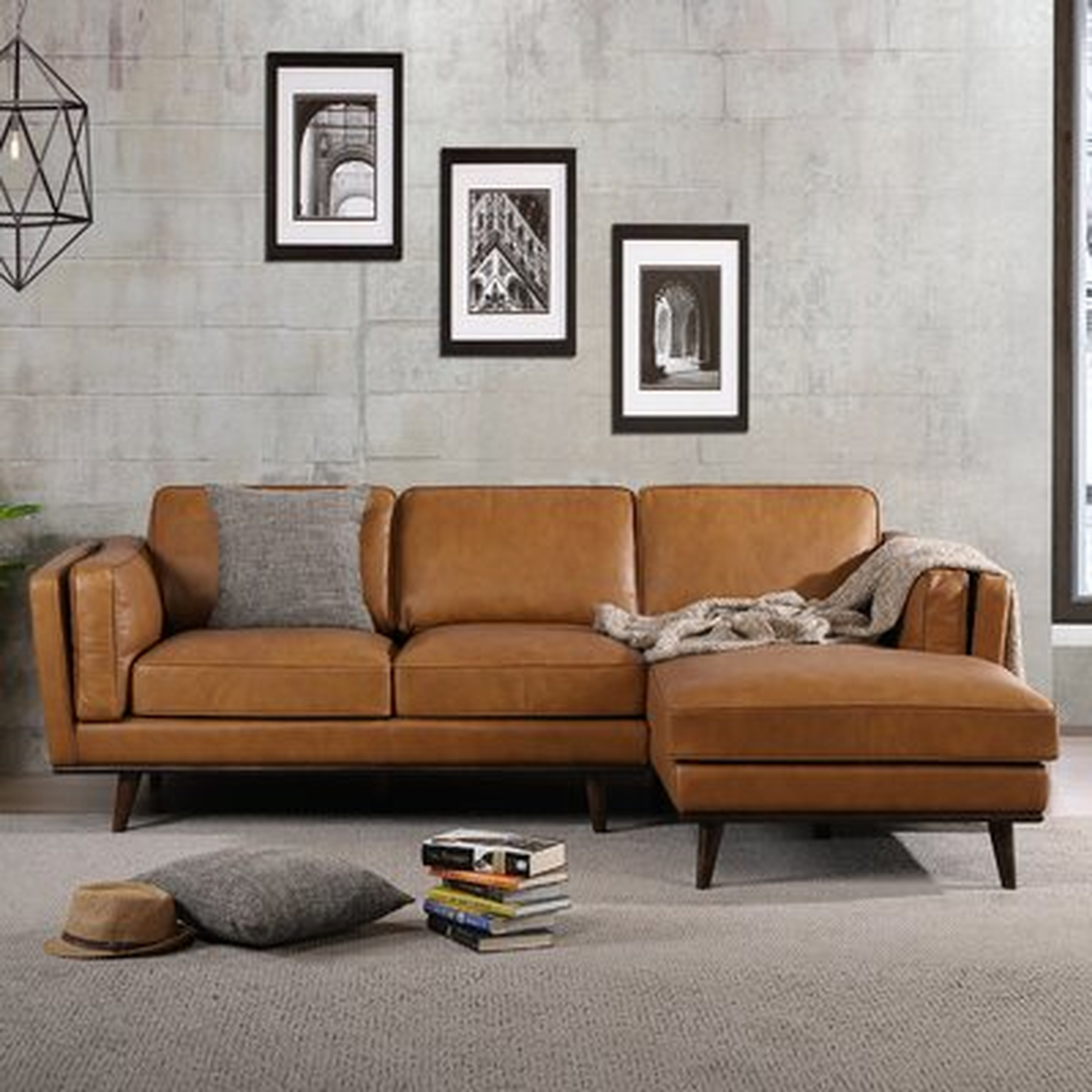 Marquette 92.9" Wide Genuine Leather Sofa - Right Hand Facing - Wayfair
