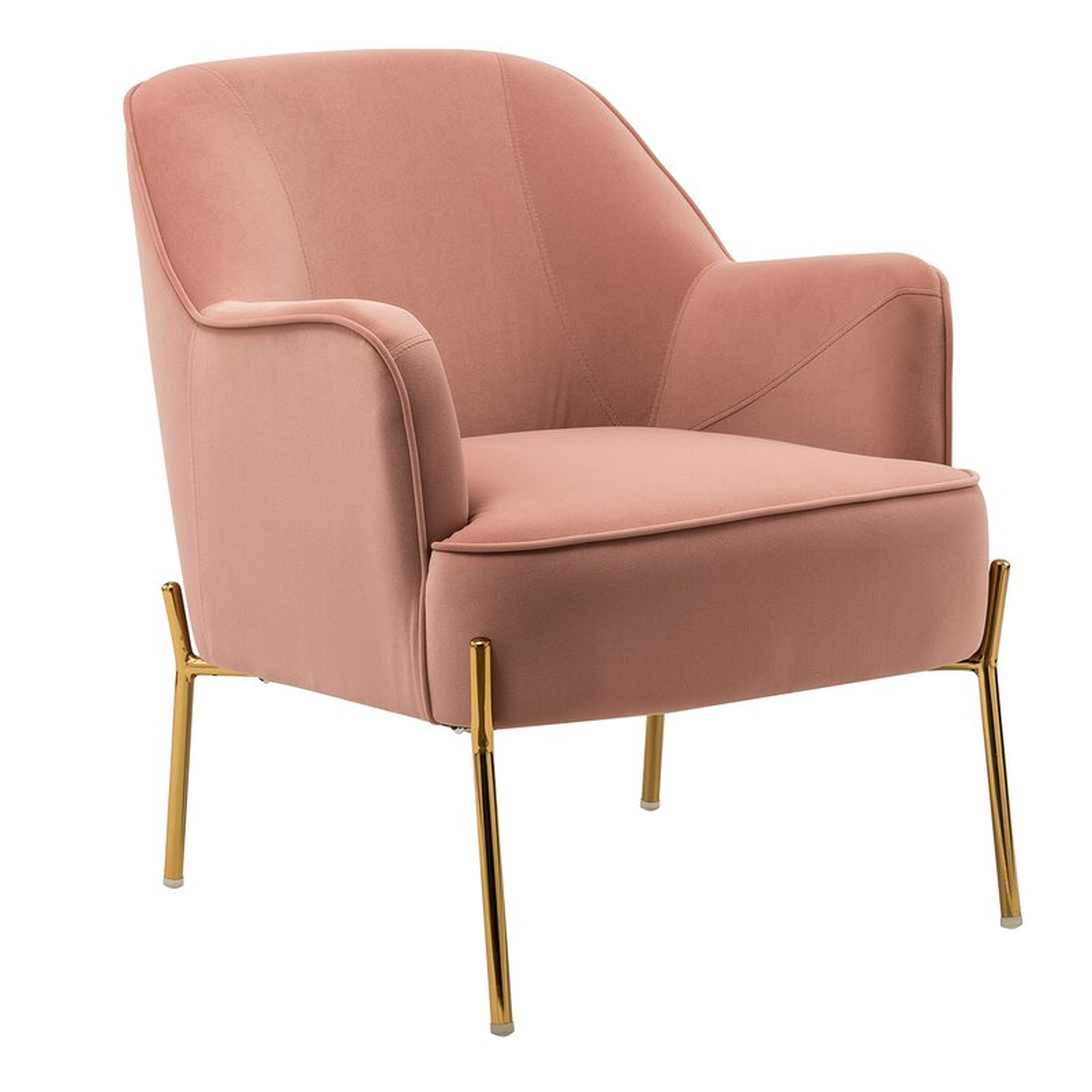 Dallin 28" Wide Velvet Armchair, Pink - Wayfair