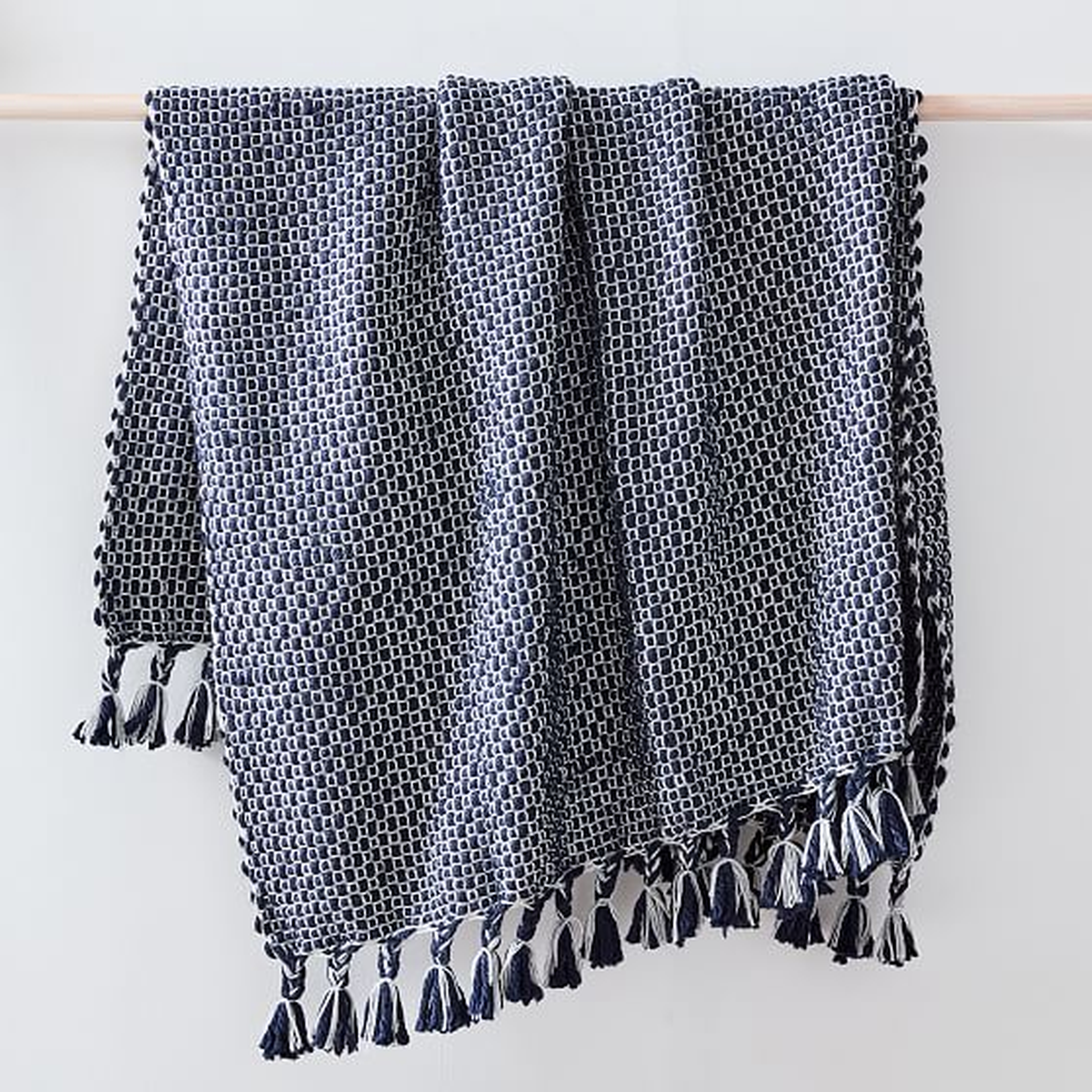 Chunky Two Tone Hand Woven Throw, 50"x60", Midnight - West Elm
