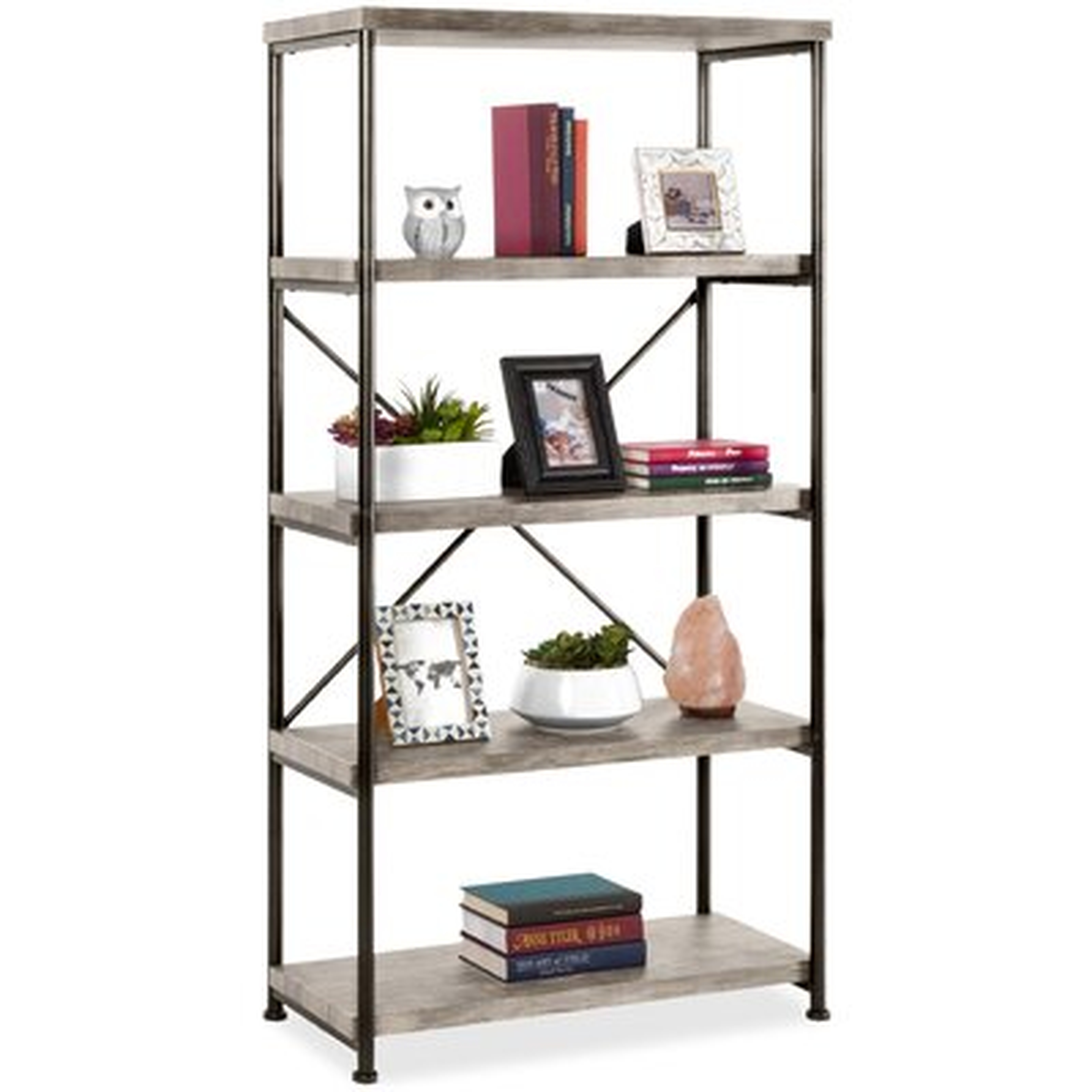 Unyay 62.75" H x 31.5" W Steel Etagere Bookcase - Wayfair