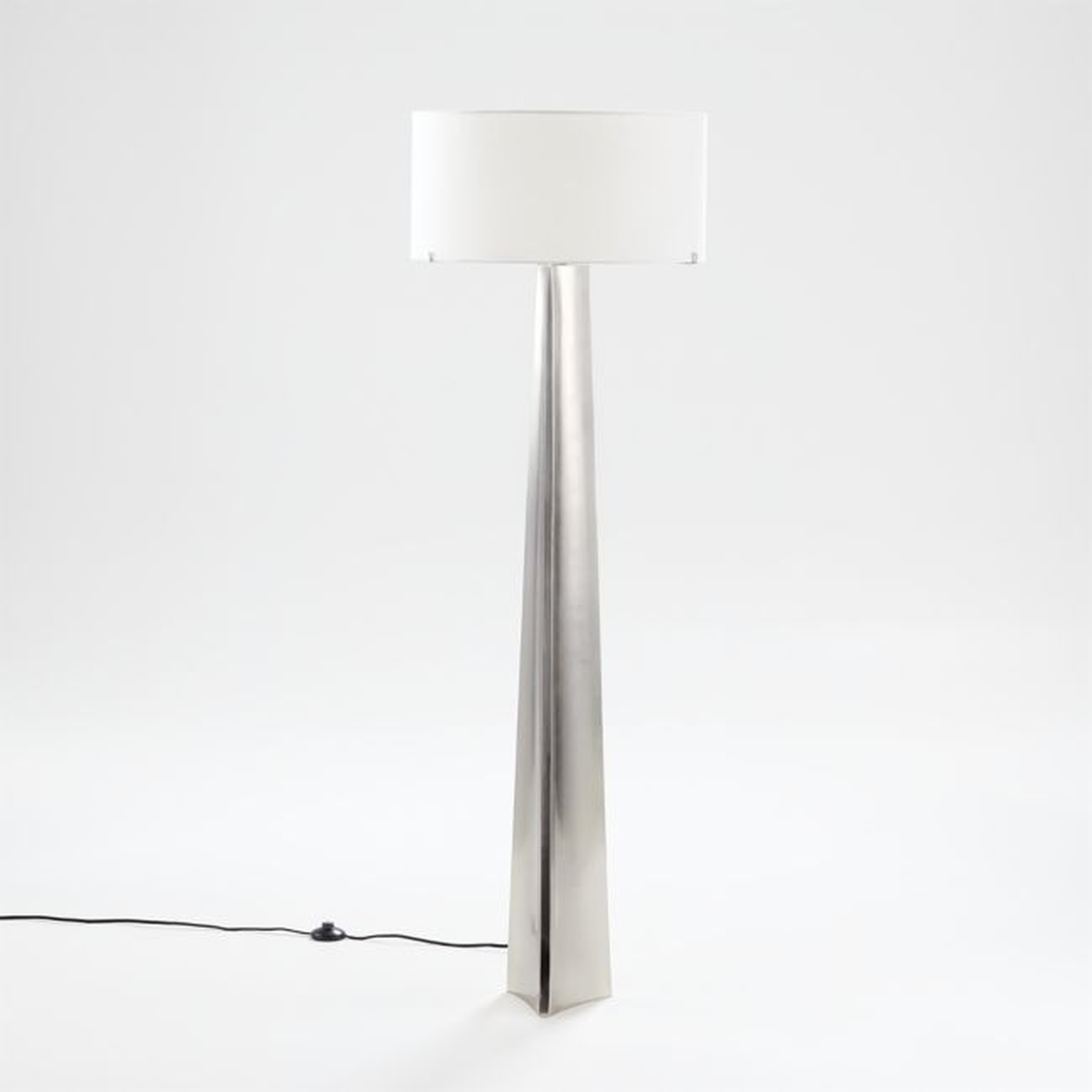 Isla Pewter Triangle Floor Lamp 61" - Crate and Barrel