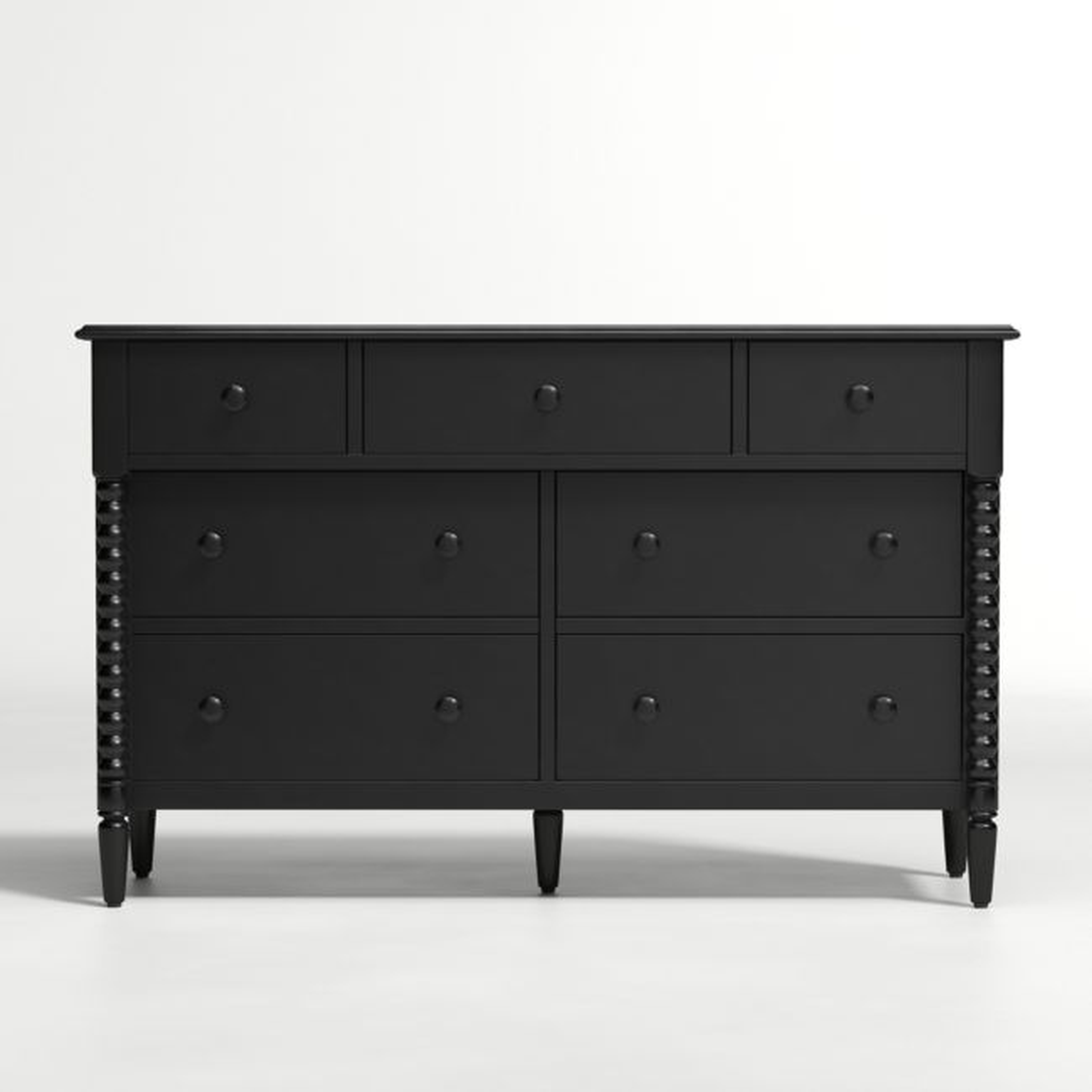 Jenny Lind Black Wood Wide 7-Drawer Kids Dresser - Crate & Kids