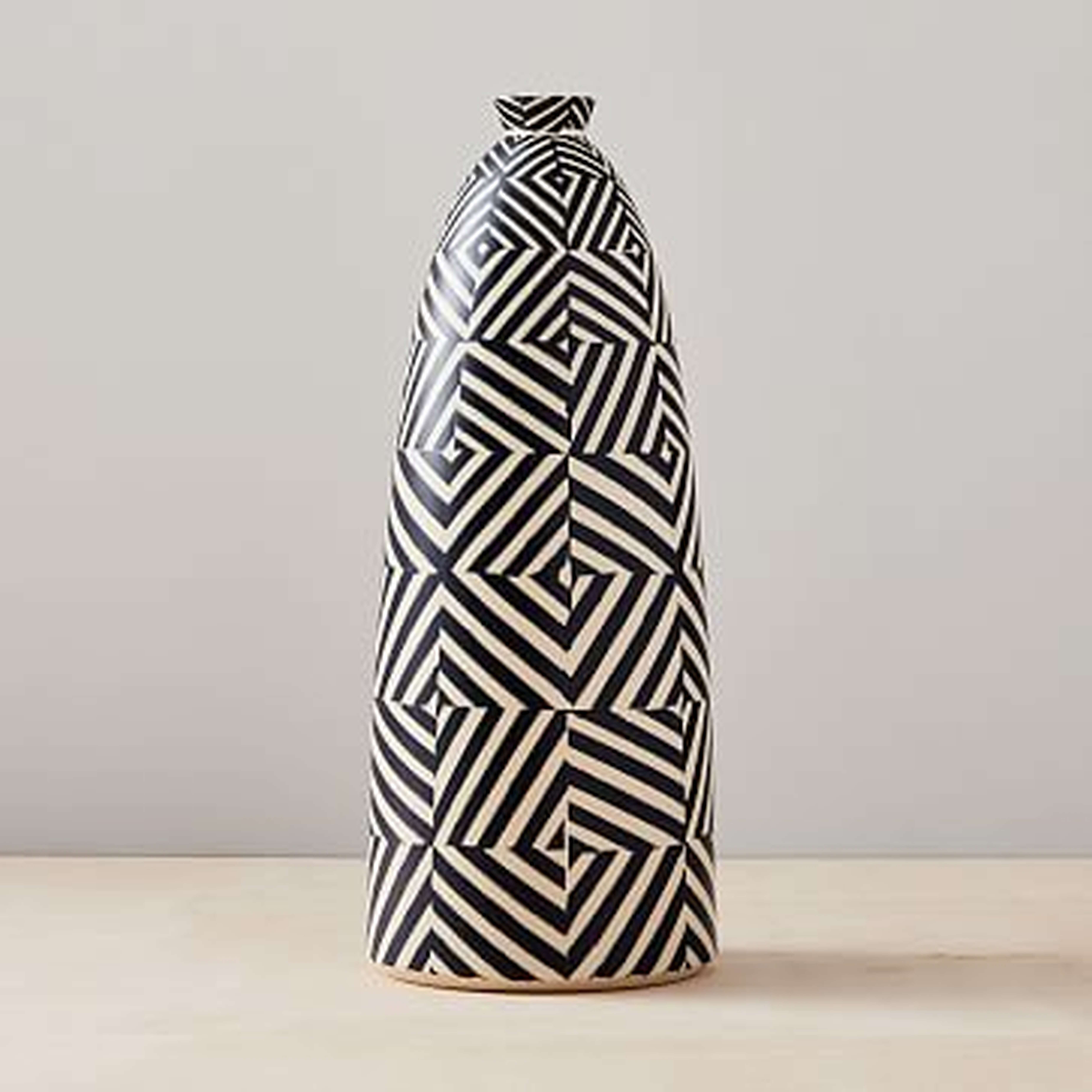 Cody Hoyt Ceramic Vase, Charcoal + White - West Elm