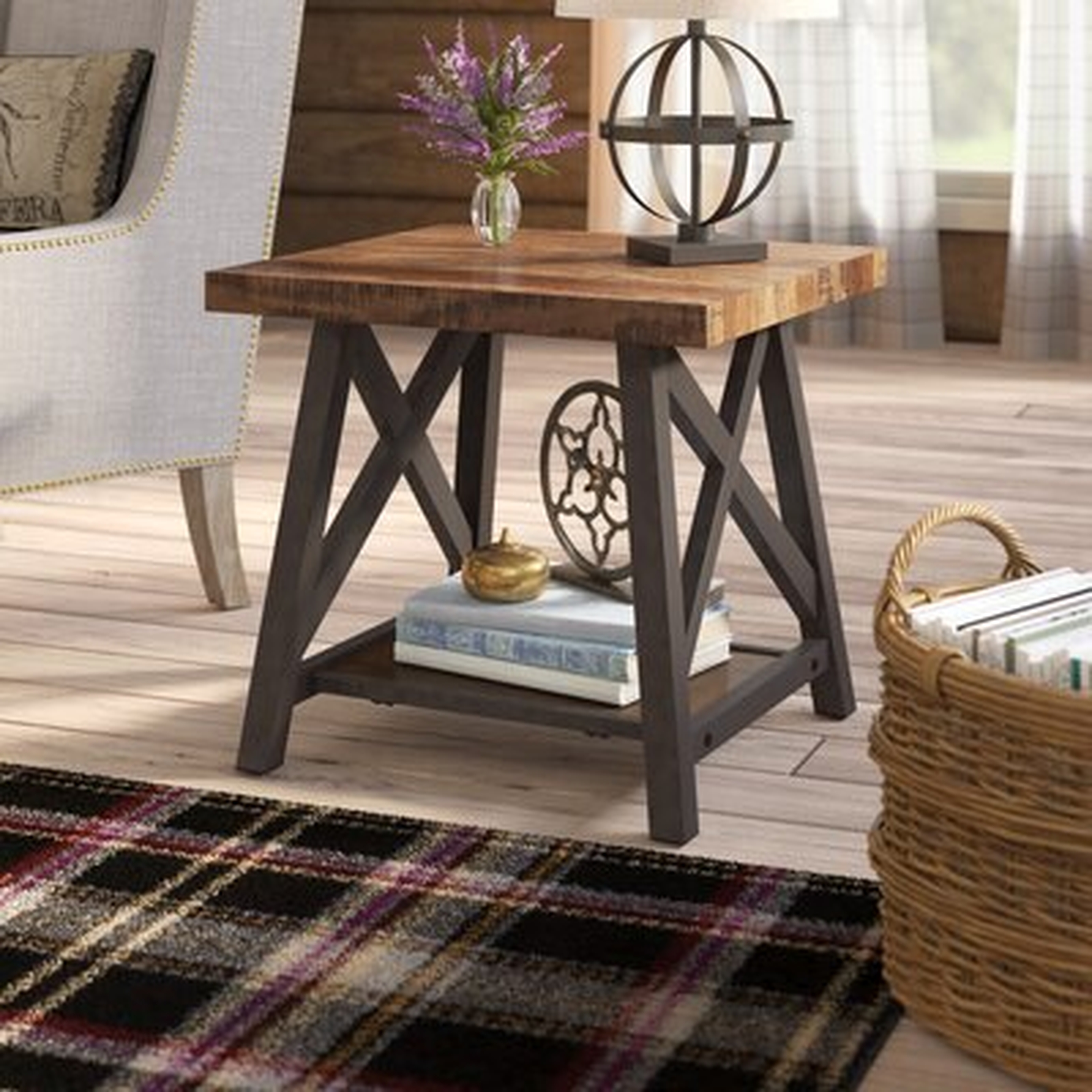 Isakson Trestle End Table with Storage - Wayfair
