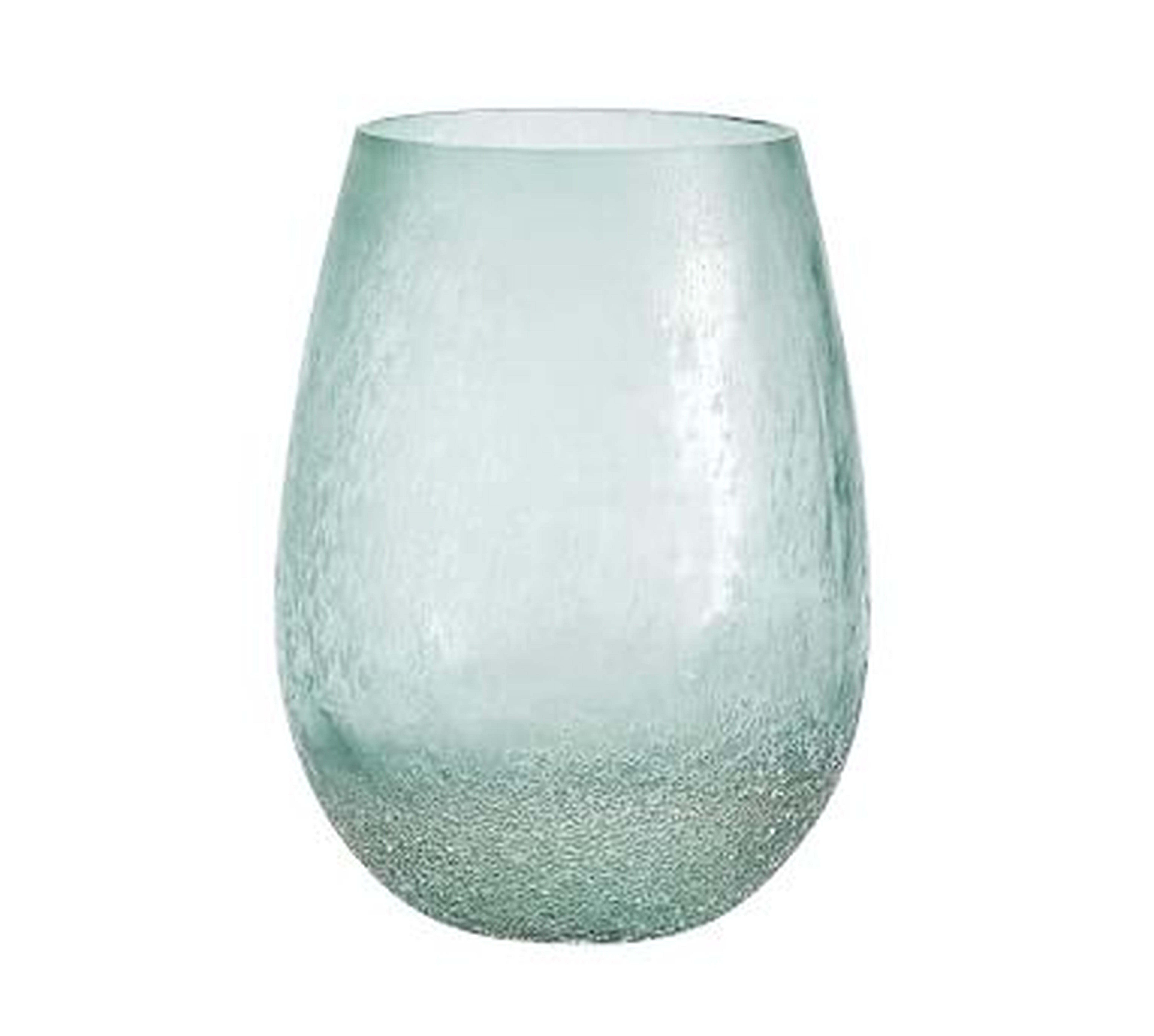 Frosted Glass Hurricane, Sea Glass, Small - Pottery Barn