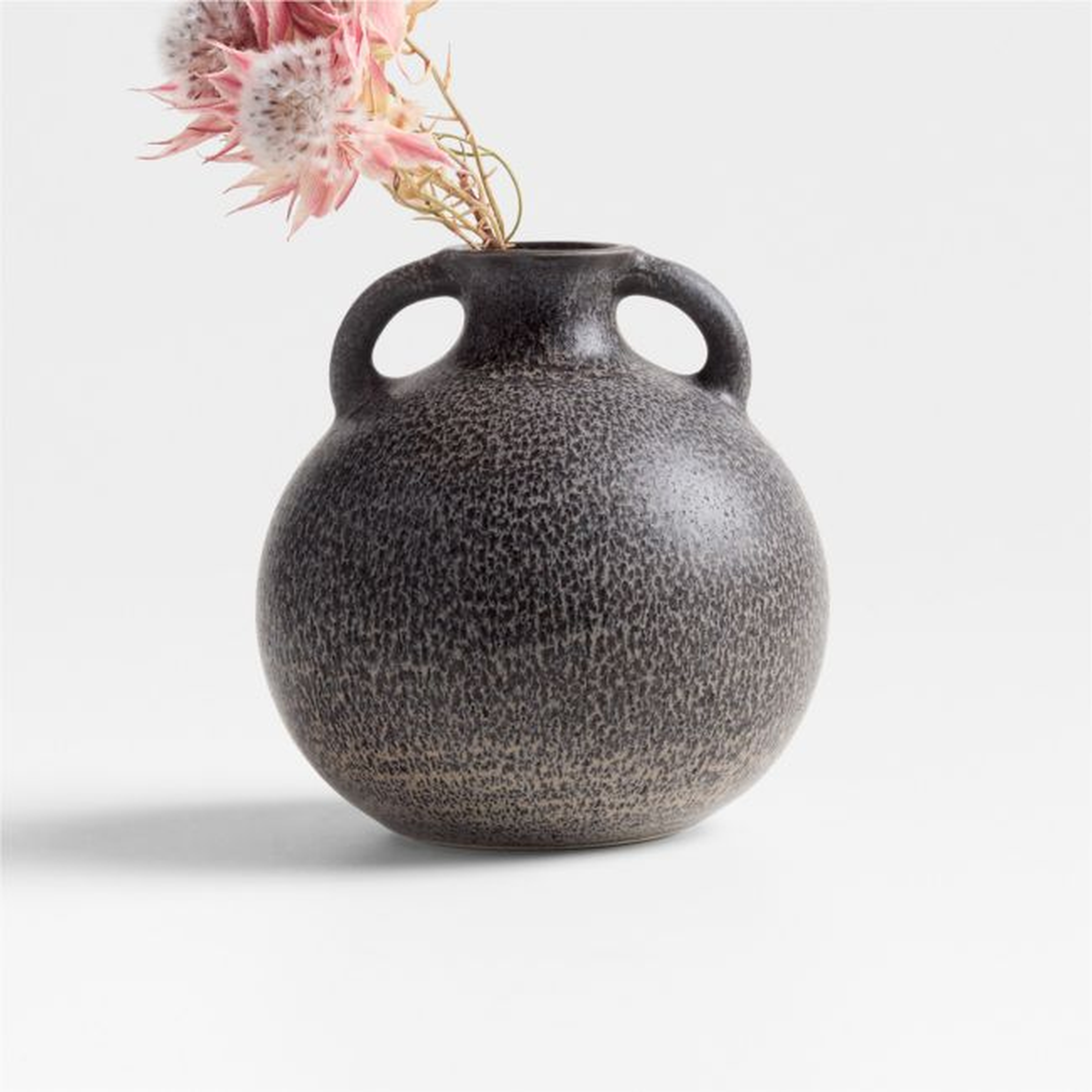 Arrondir Dark Brown Ceramic Vase 5" by Athena Calderone - Crate and Barrel