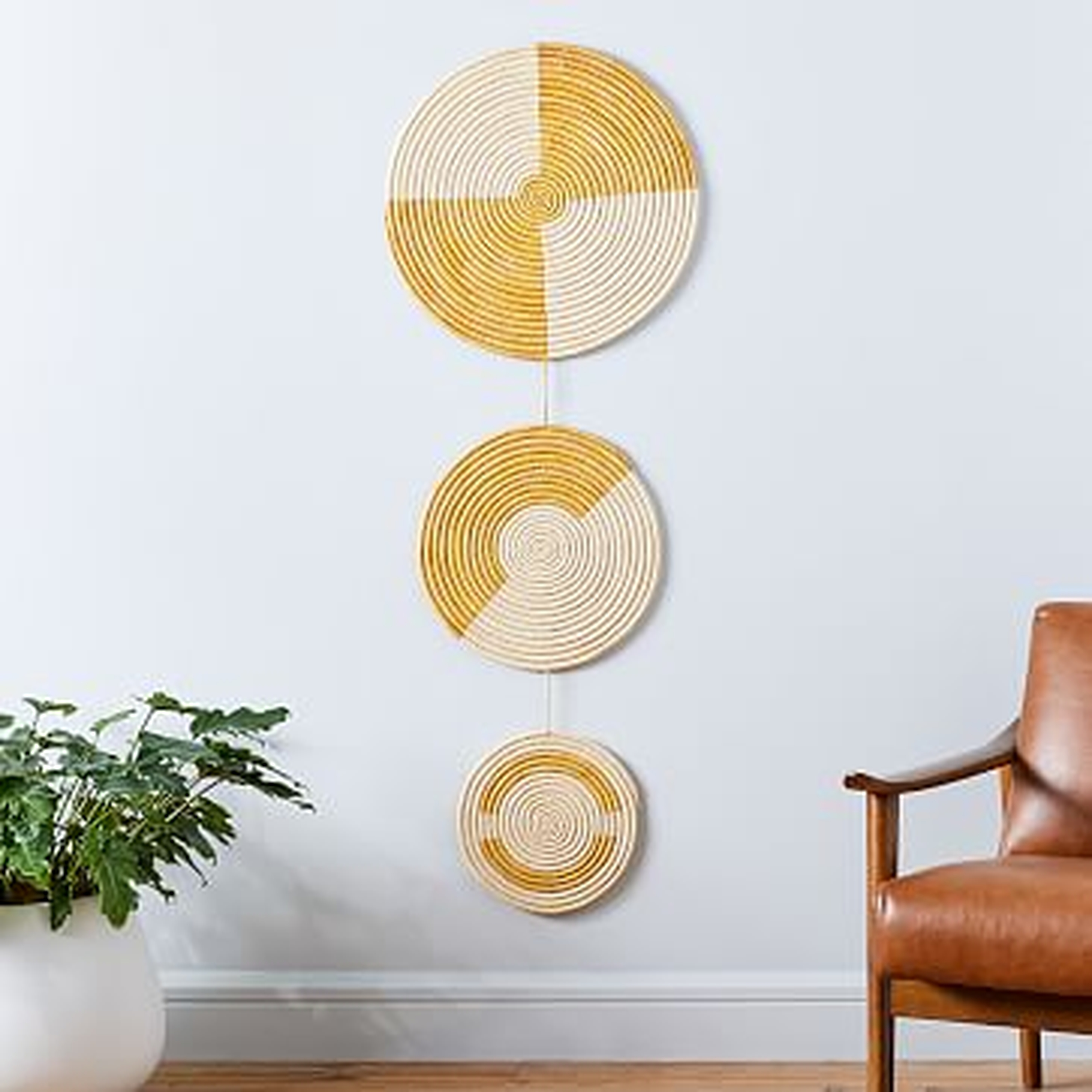 Woven Wall Hanging, Yellow, Set of 3 - West Elm