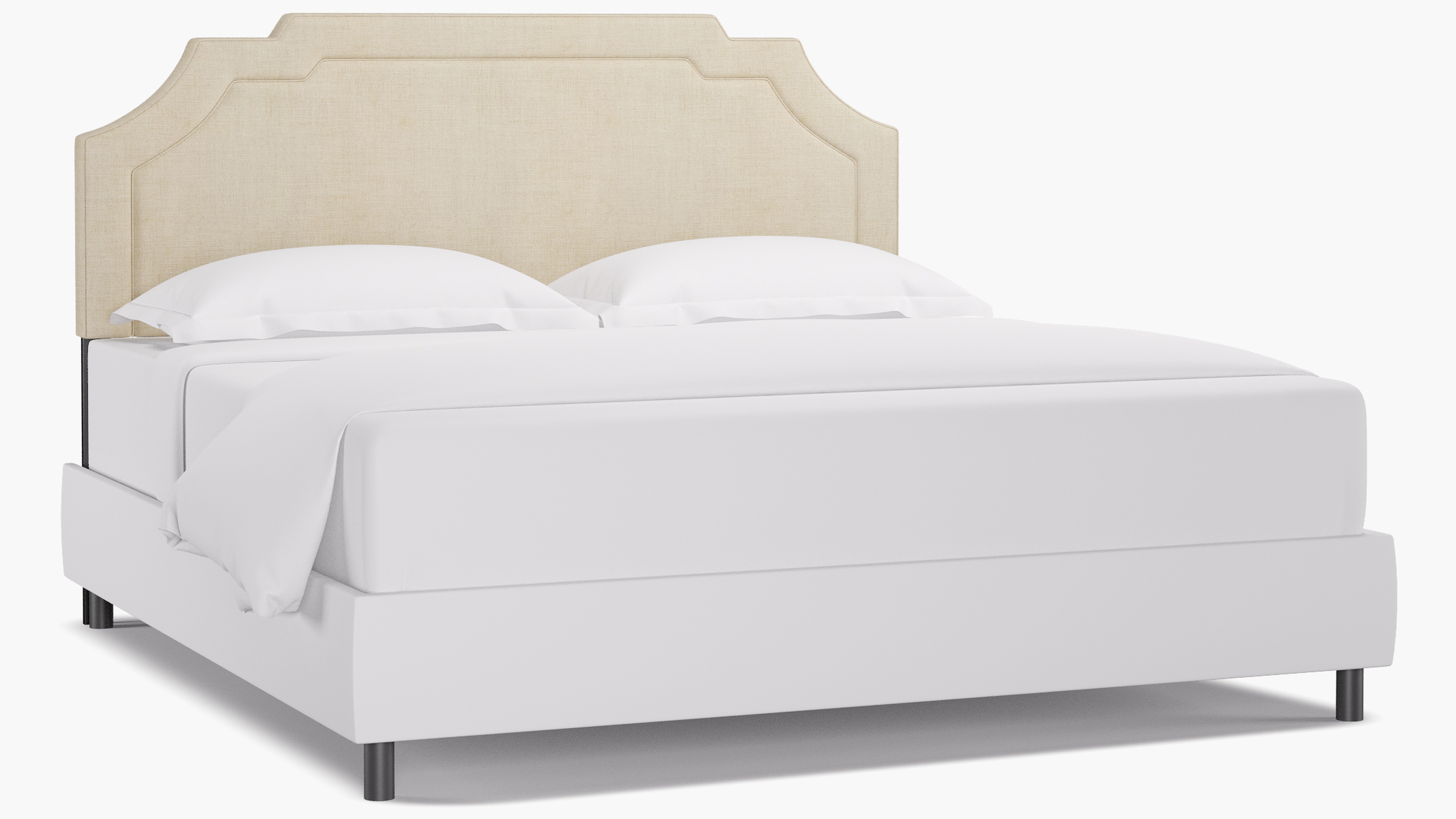 Art Deco Headboard, Talc Everyday Linen, King - The Inside