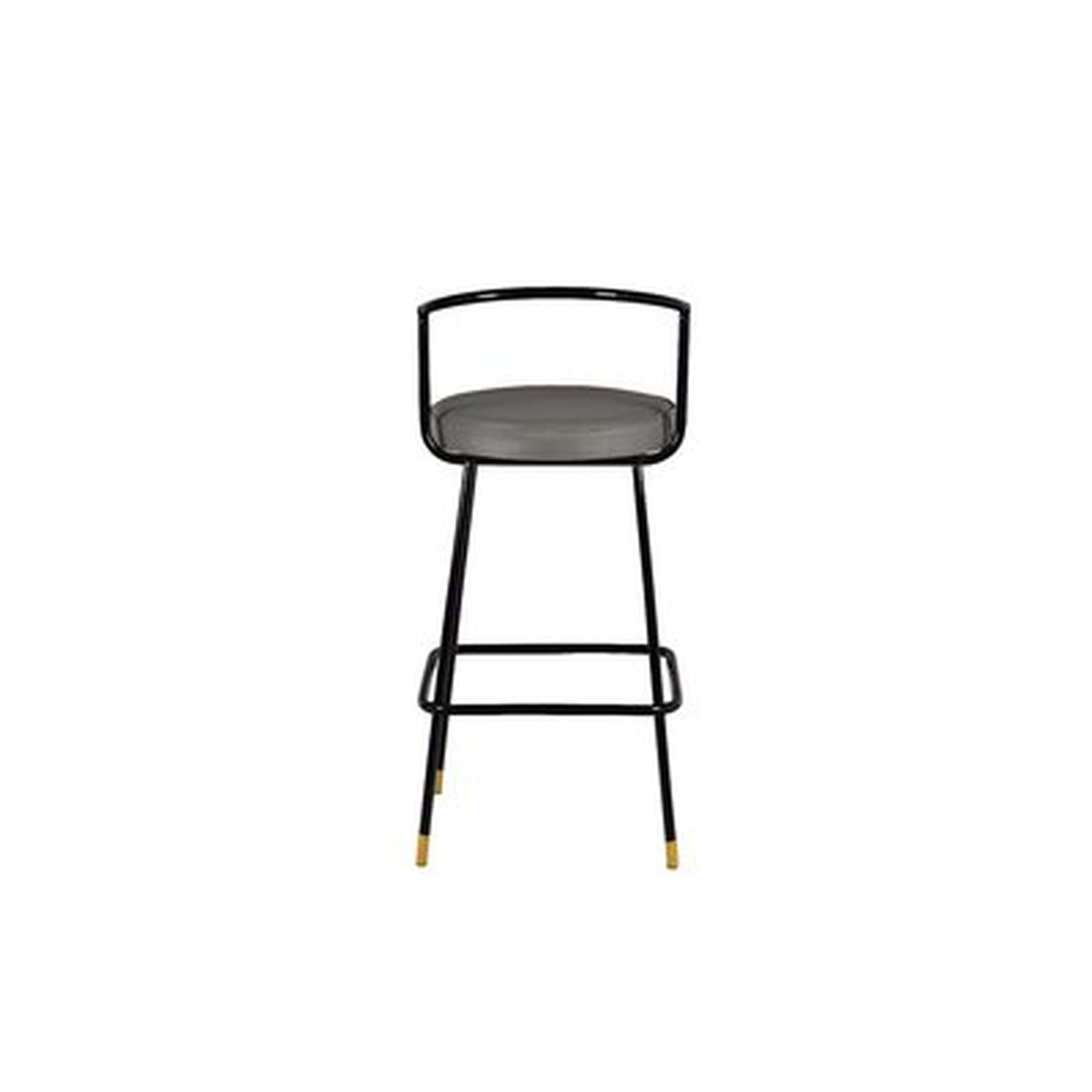 Everly Quinn Bar Chairblack Water Coat Metal And Gray Fabric Poshish - Wayfair