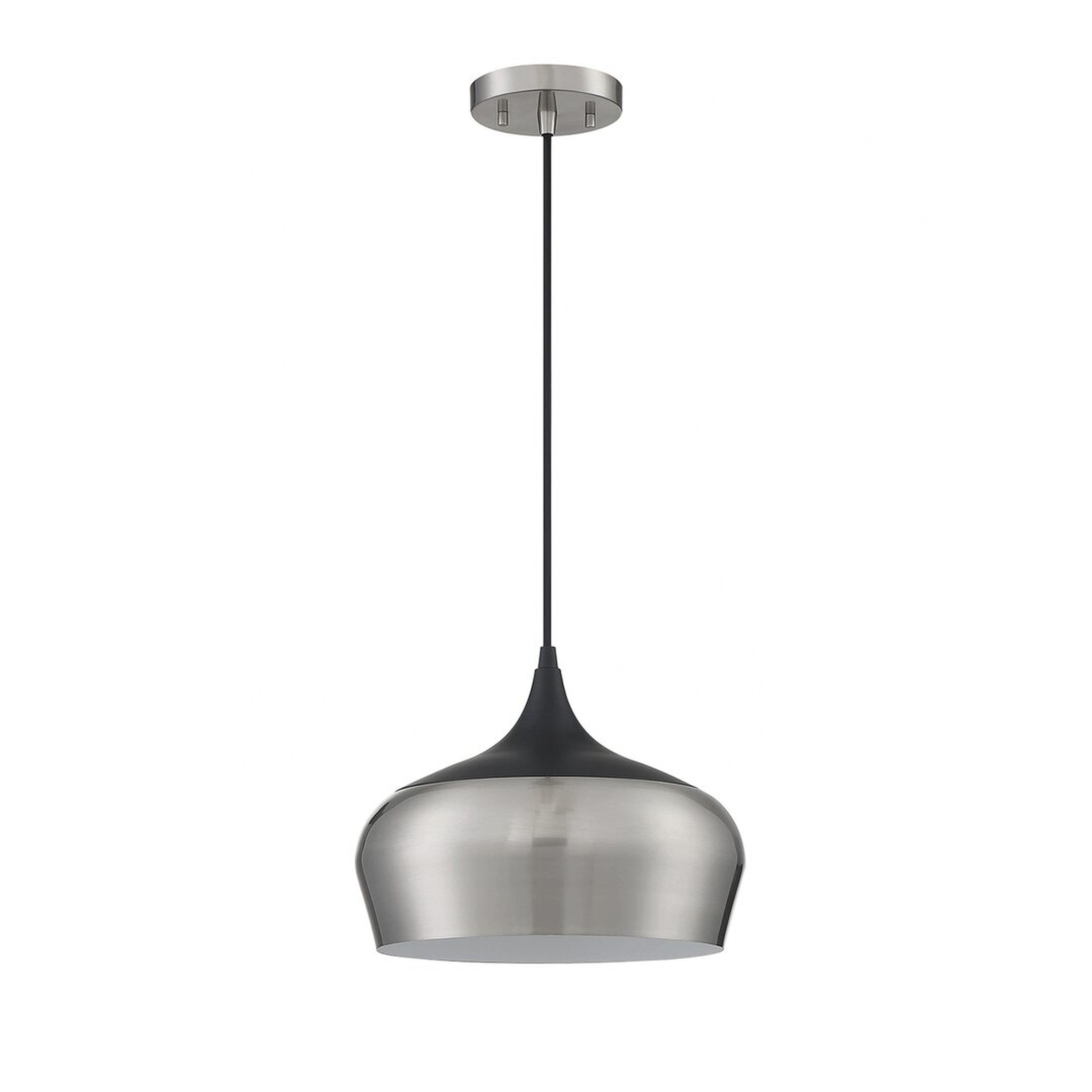 "Kendal Lighting Orian 1-Light Chrome And Black Pendant" - Perigold