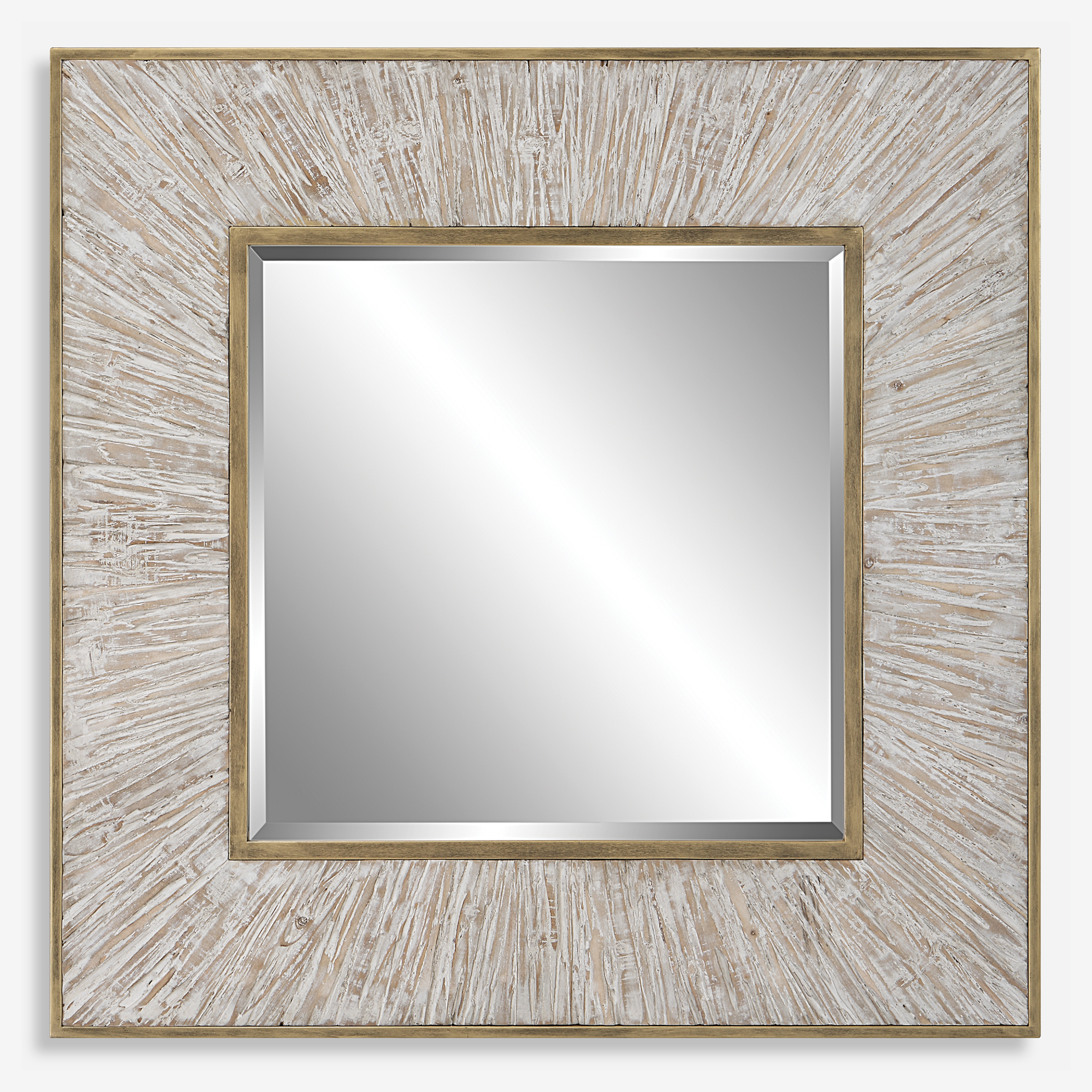 Wharton Whitewashed Square Mirror - Uttermost
