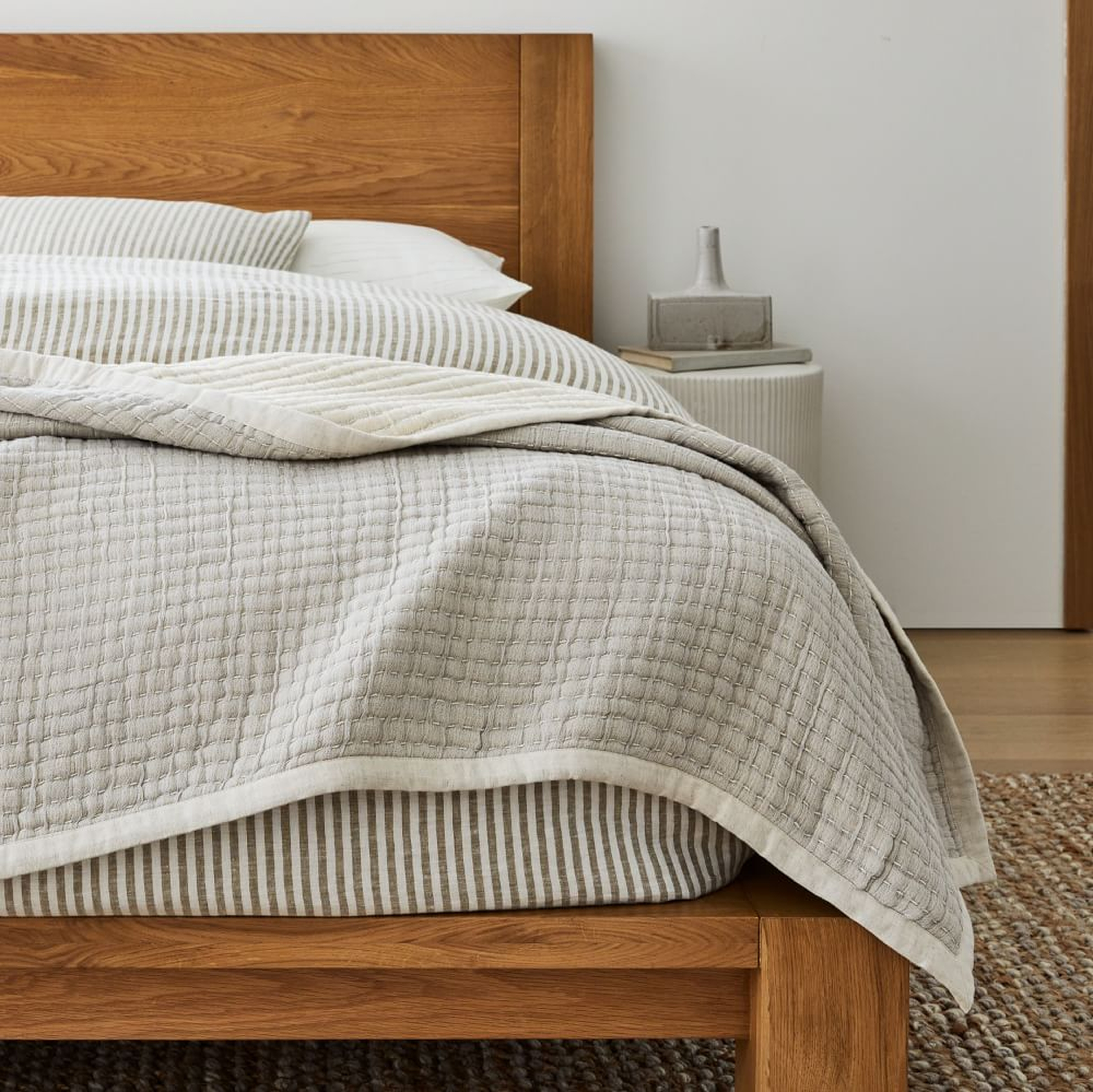 Organic Double Cloth Blanket, King/Cal. King, Pearl Gray - West Elm