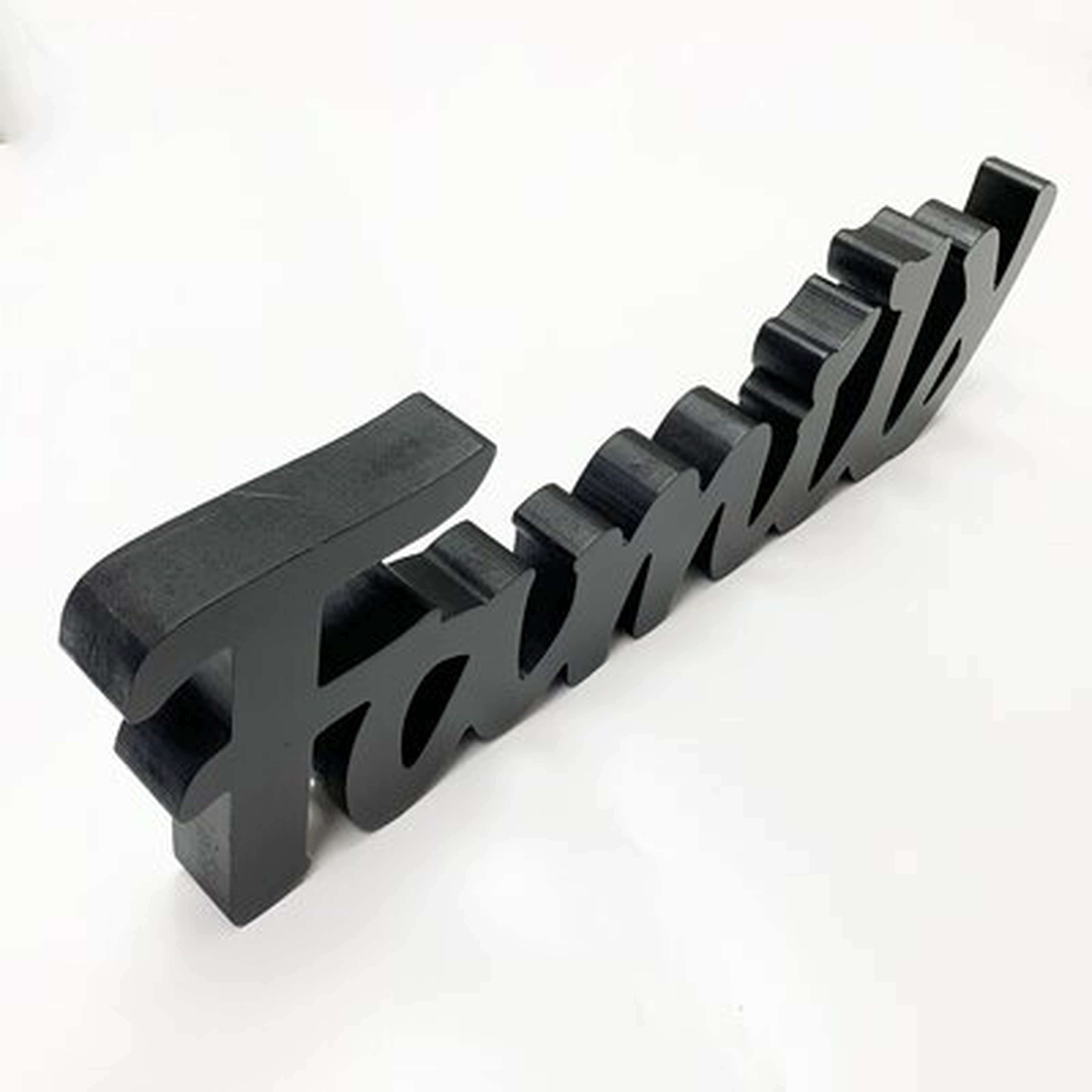 Black Hanging Wood Family Cut-out Block Letters Wall Sign Free Standing Tabletop Sign Wooden Block Letters Family Sign Wall Decoration - Wayfair