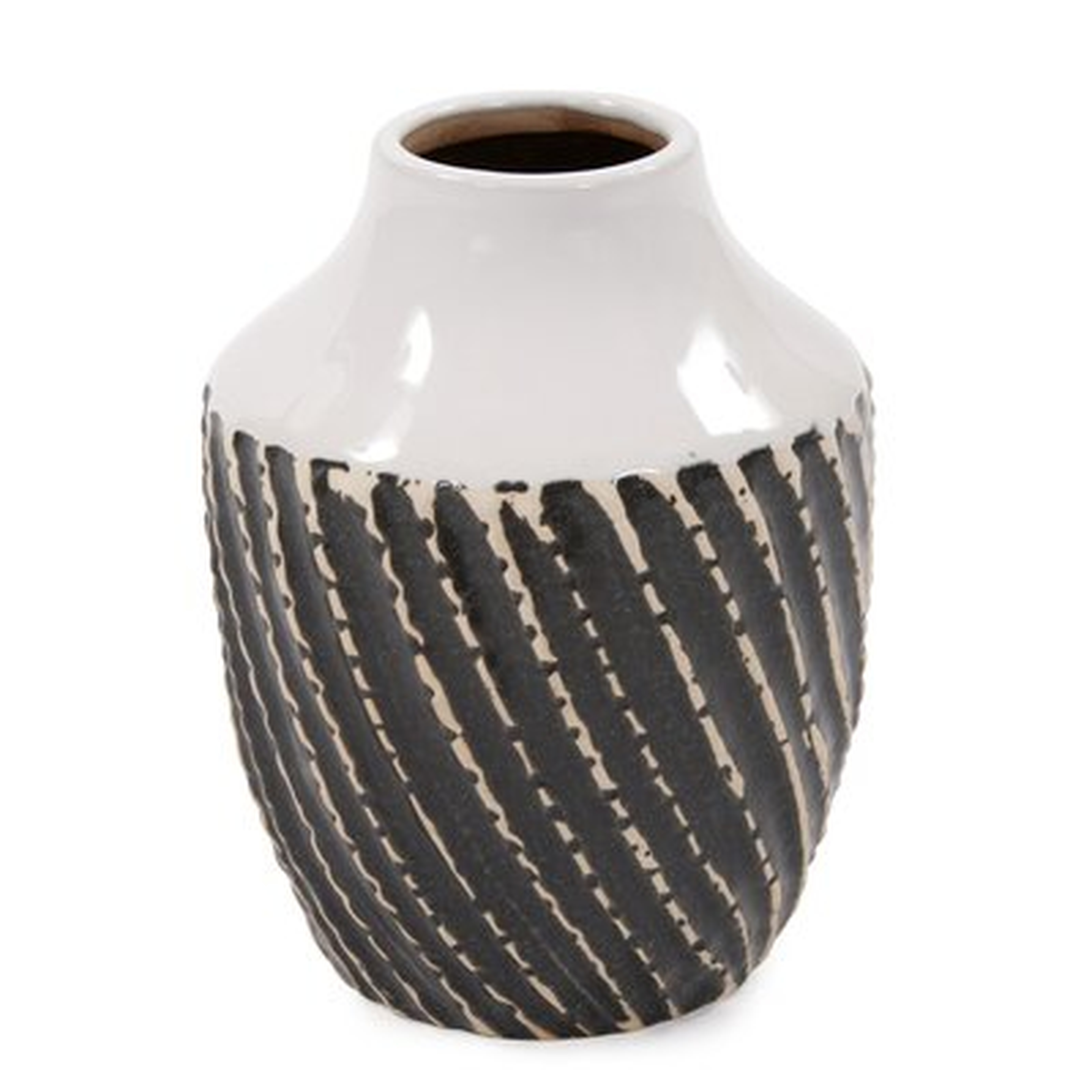 Kempton Black/White 6" Ceramic Table Vase - Wayfair