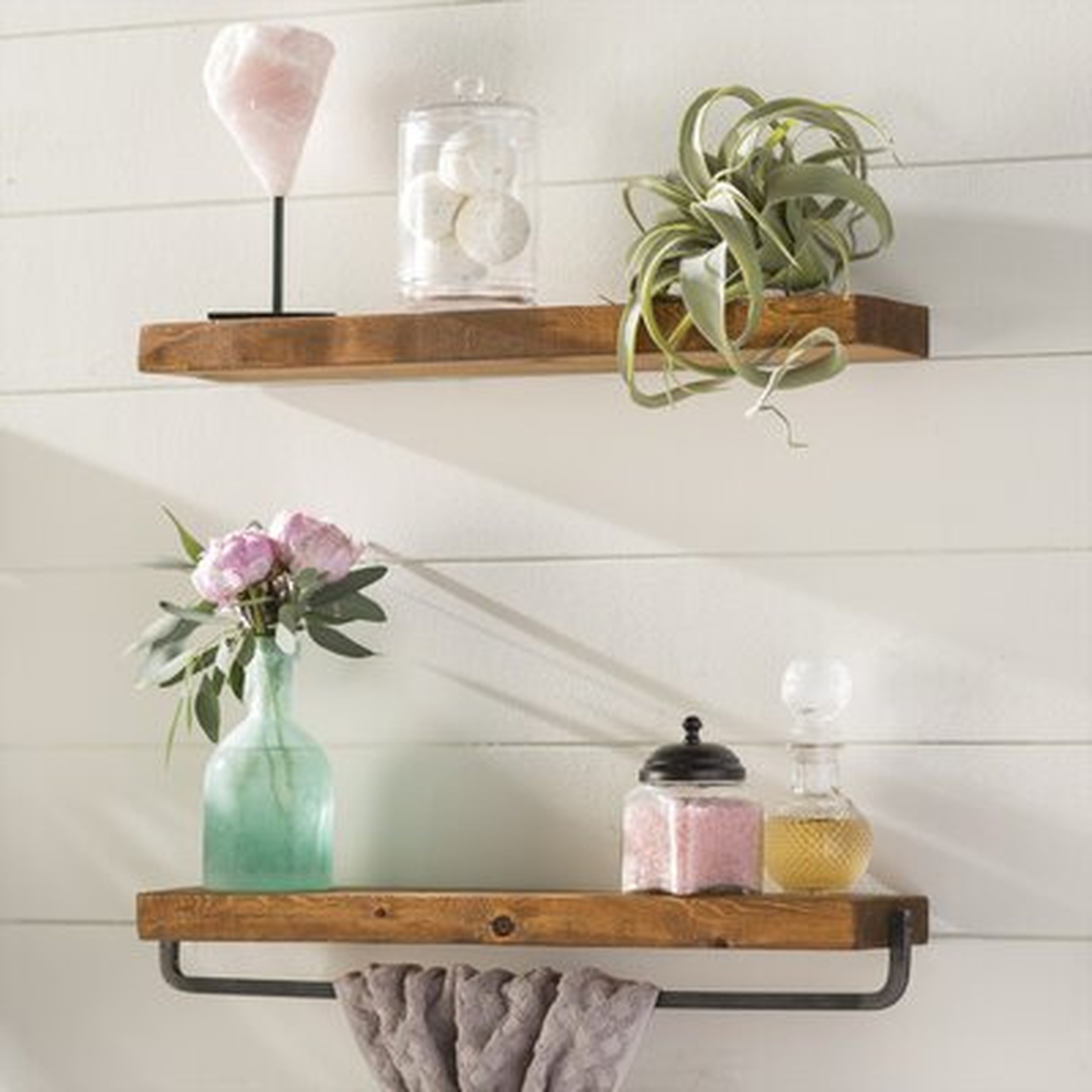 Sunny Side 2 Piece Pine Floating Shelf - Wayfair
