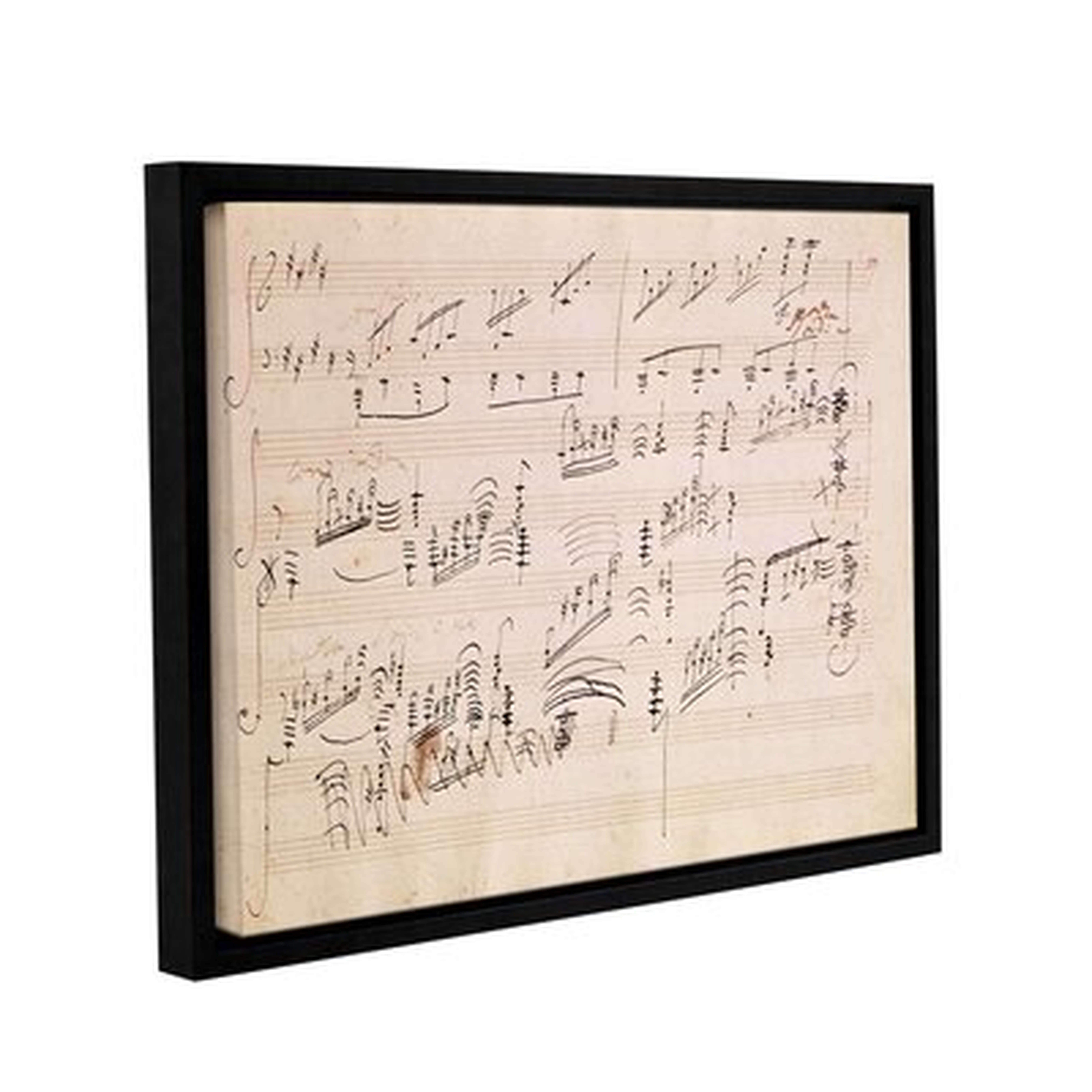 Score Sheet Of 'Moonlight Sonata' Gallery Wrapped Floater-Framed Canvas - Wayfair