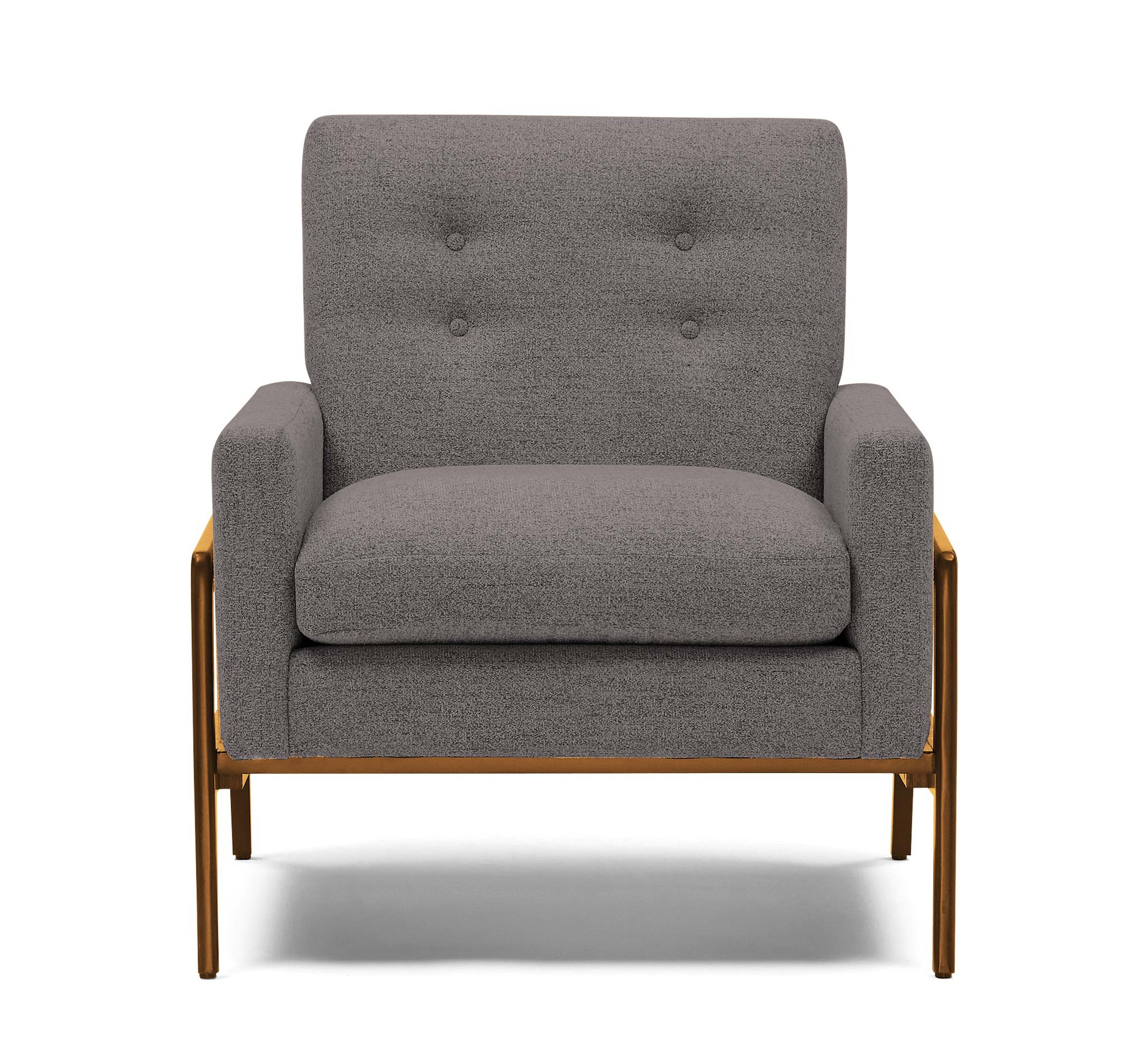 Gray Clyde Mid Century Modern Chair - Taylor Felt Grey - Mocha - Joybird