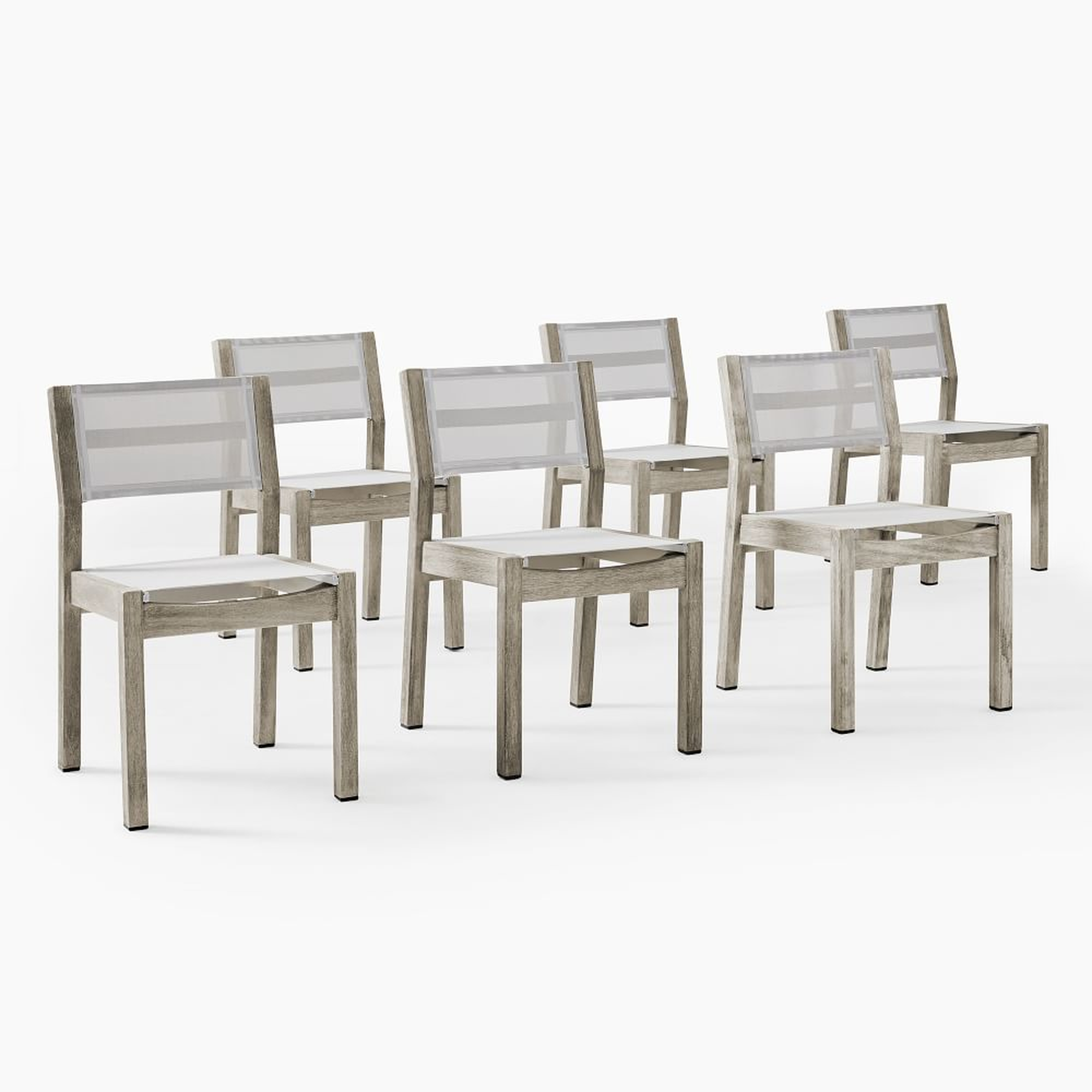 Portside Textiline Dining Chair, Set of 6, Weathered Gray - West Elm
