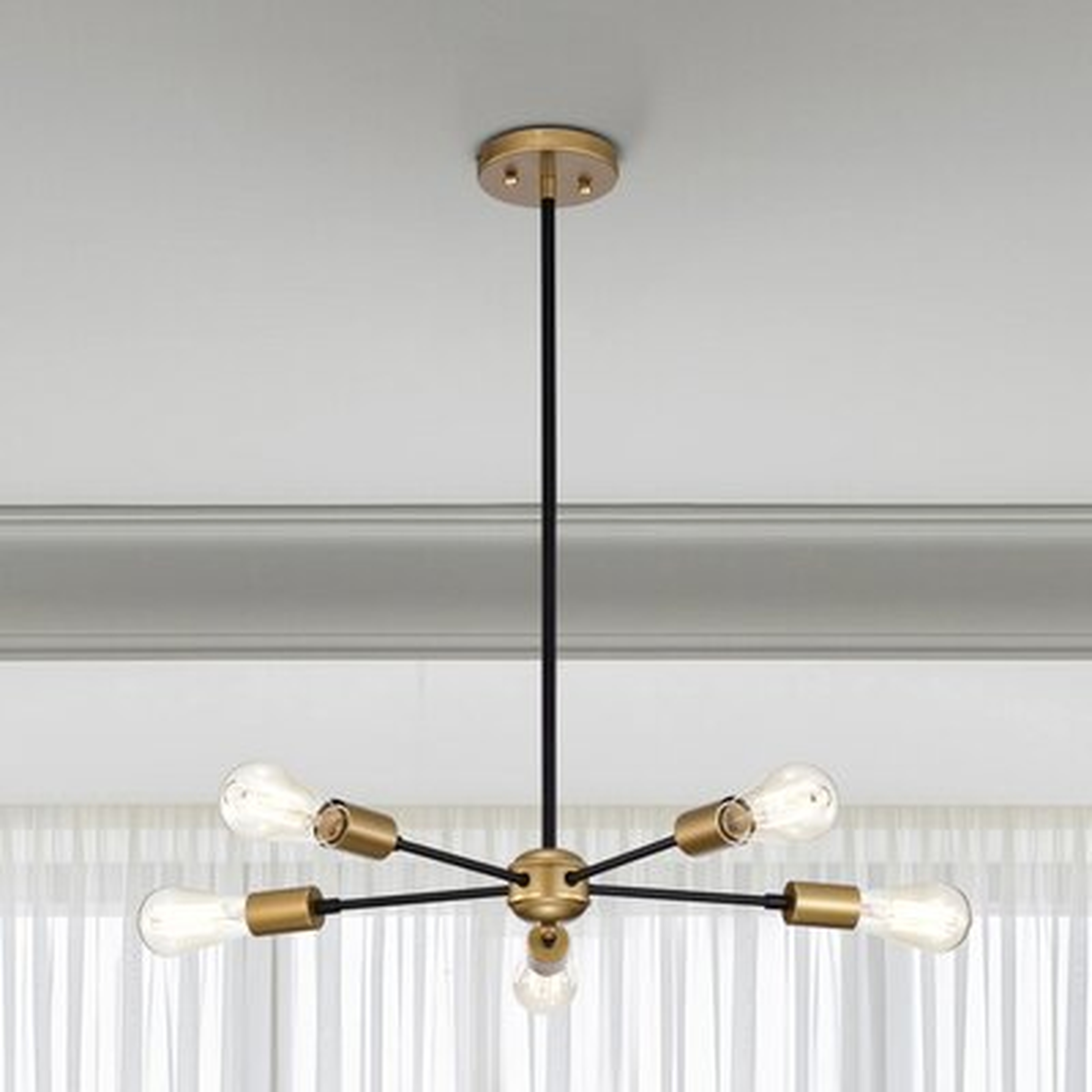 Bazilijus Matte Gold 5-Light Linear Chandelier - Wayfair
