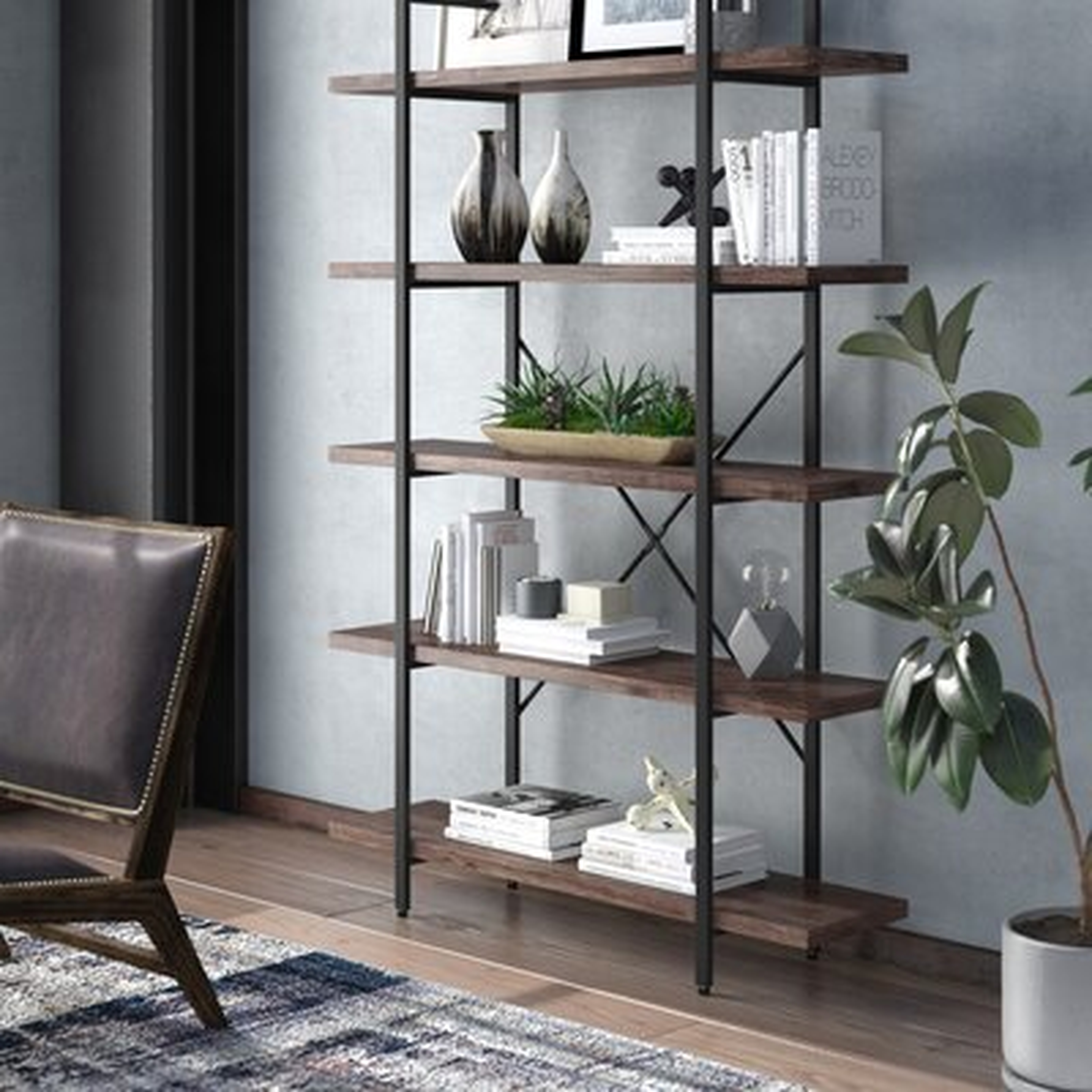 Nayara 70" H x 47.2" W Metal Etagere Bookcase - Wayfair