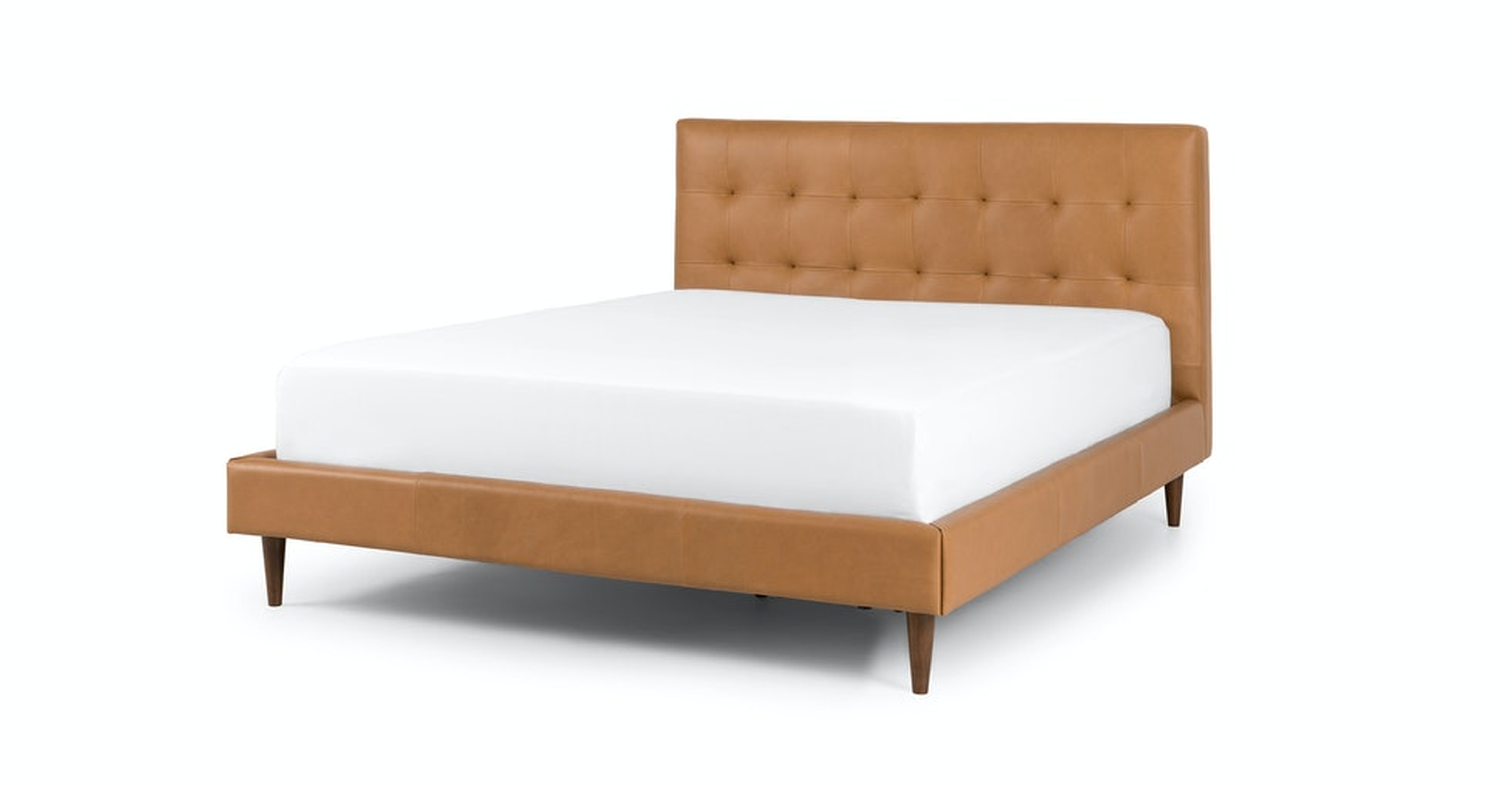 Sven Queen Tufted Leather Bed - Charme Tan - Article