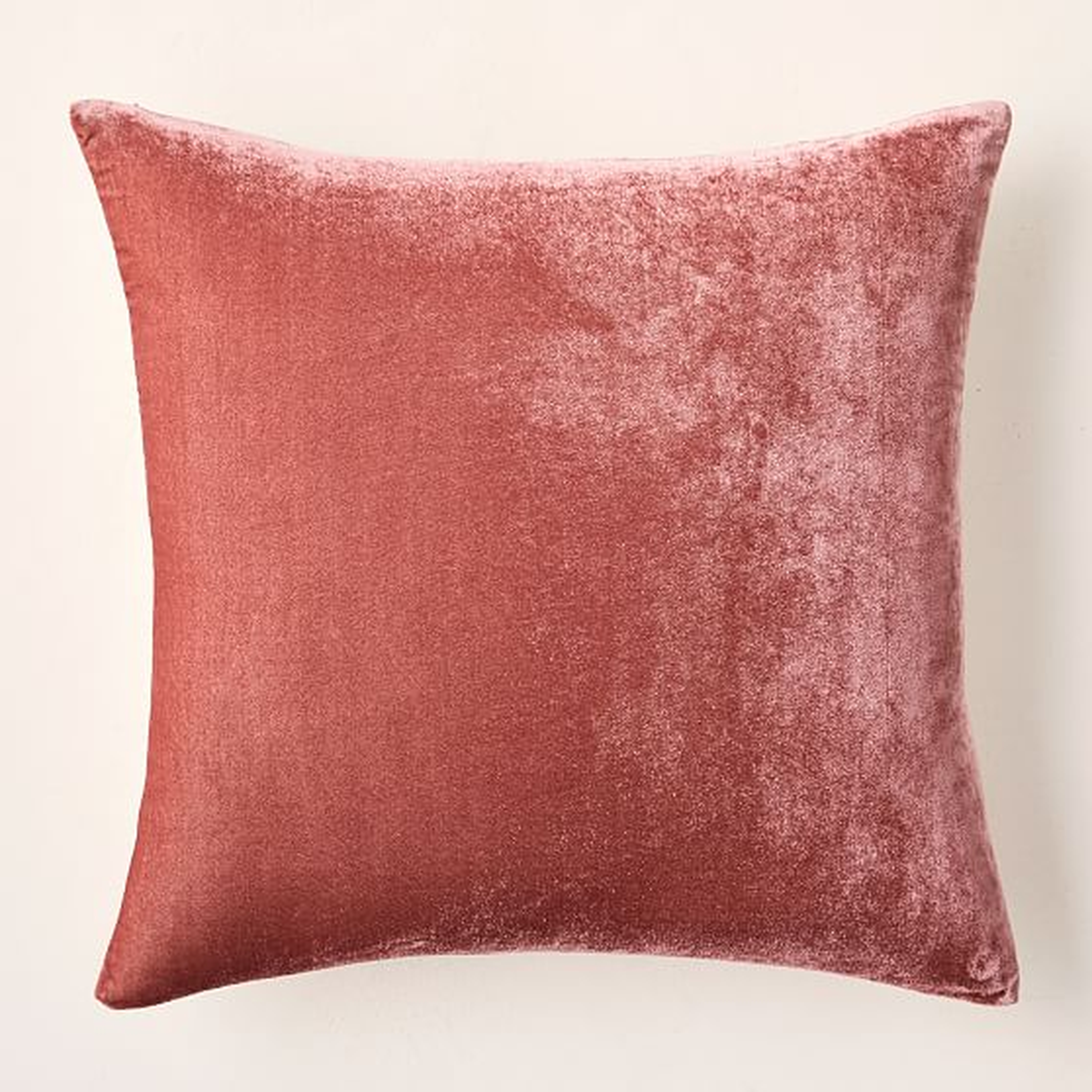 Lush Velvet Pillow Cover, 20"x20", Pink Grapefruit, Set of 2 - West Elm