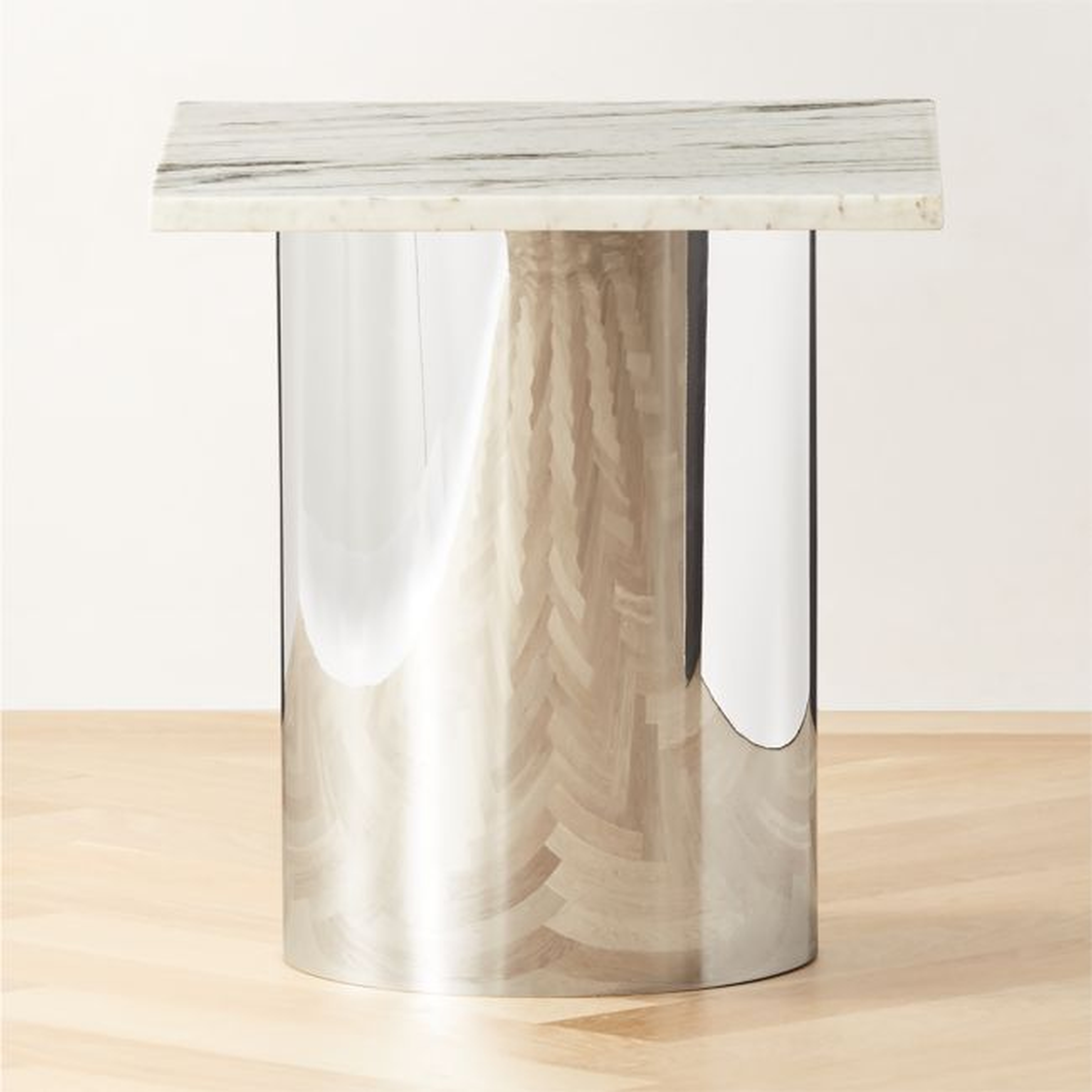 Luca White Marble Side Table - CB2