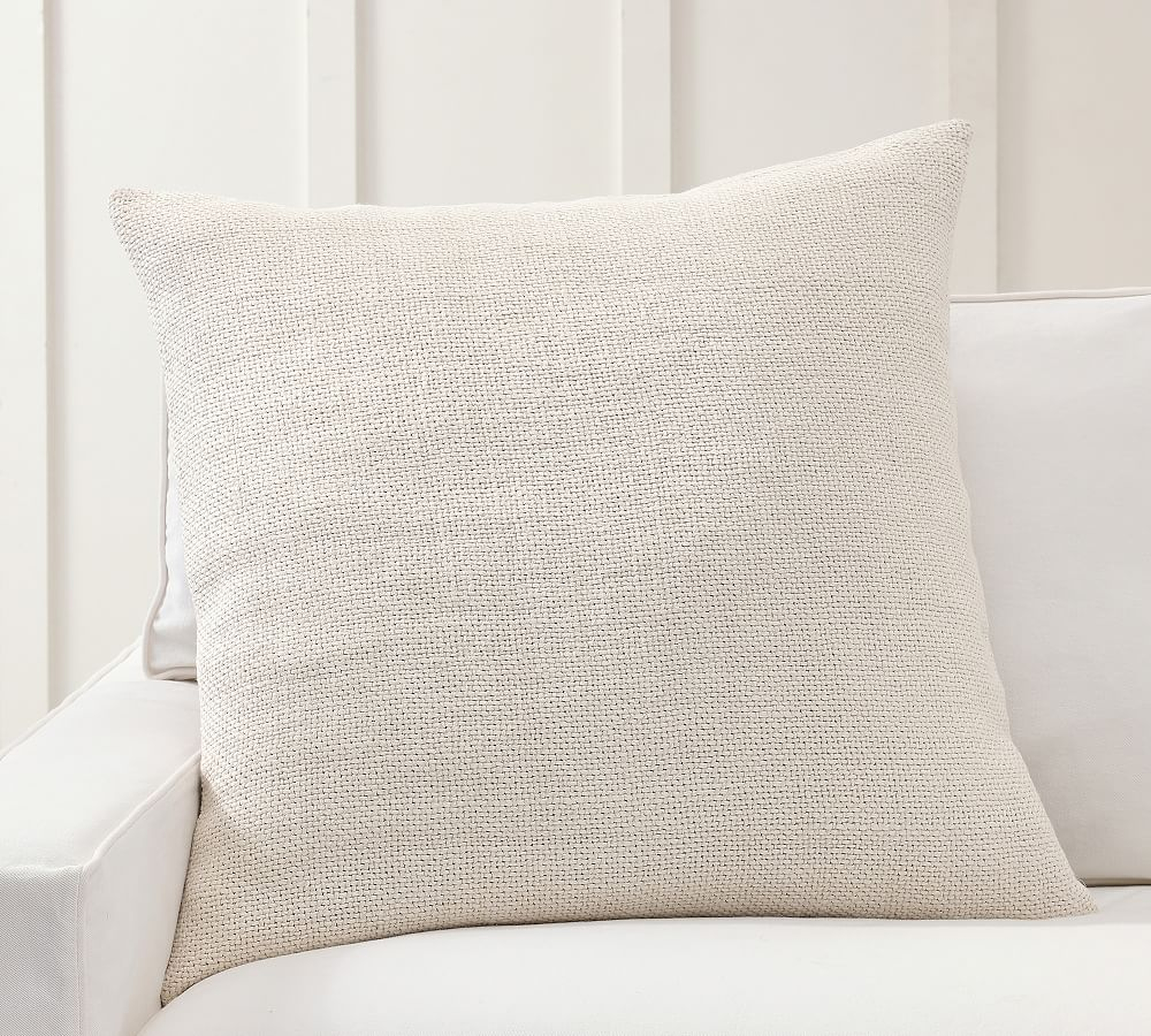 Faye Linen Textured Pillow Cover, 30 x 30", Ivory - Pottery Barn