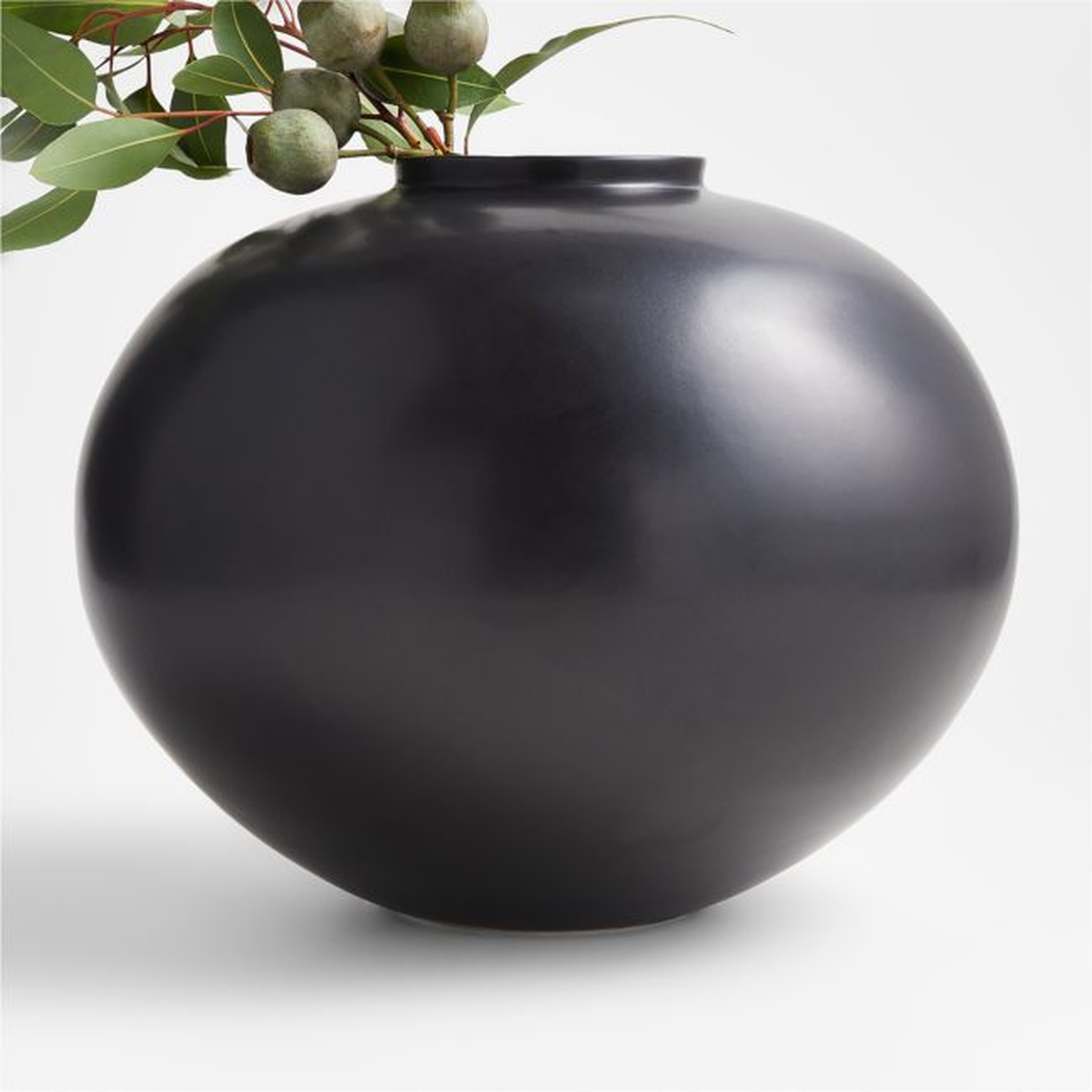 Jimena Black Round Vase - Crate and Barrel