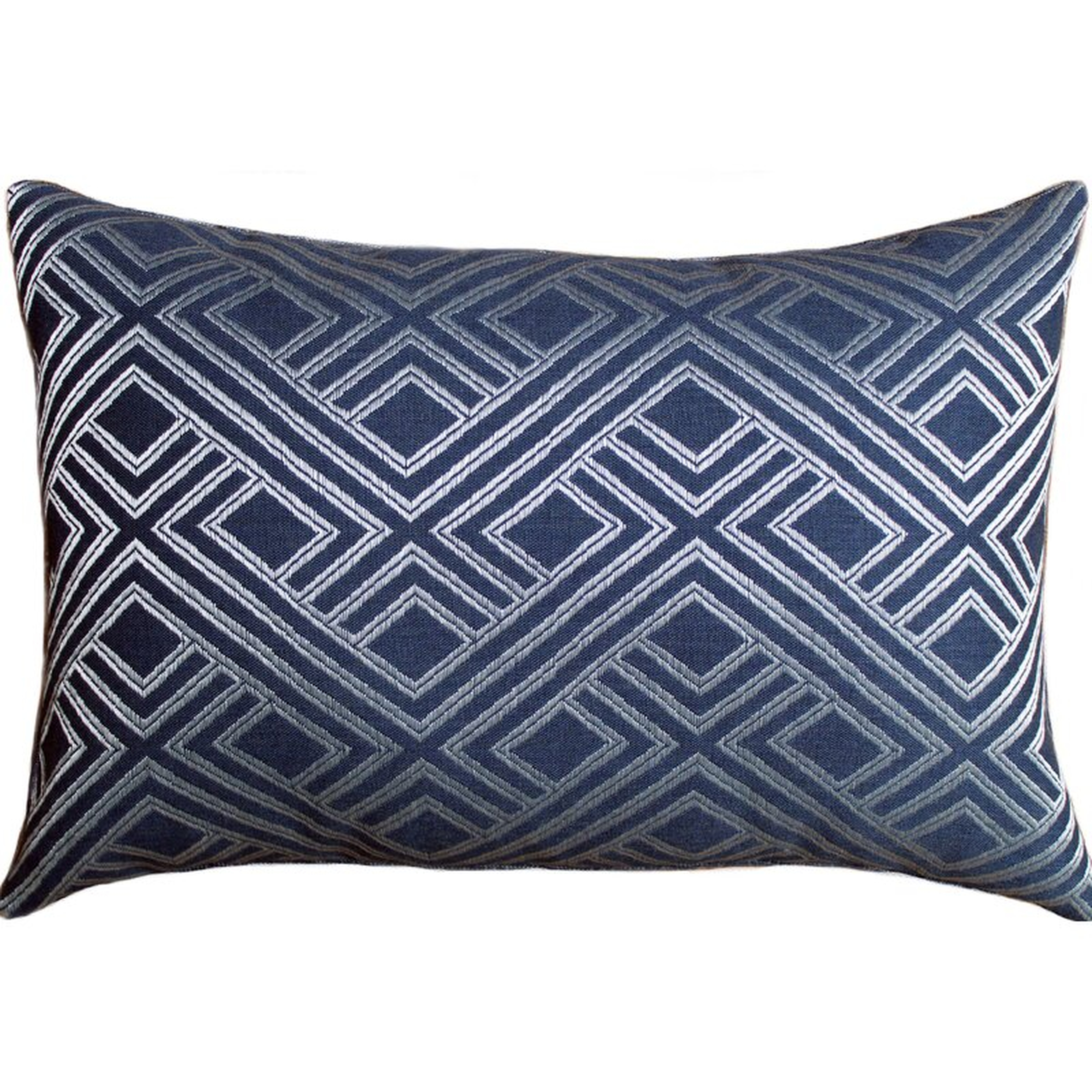 The Fabric Shoppe Sunbrella Metallic Weave Indoor / Outdoor Lumbar Pillow Color: Blue - Perigold
