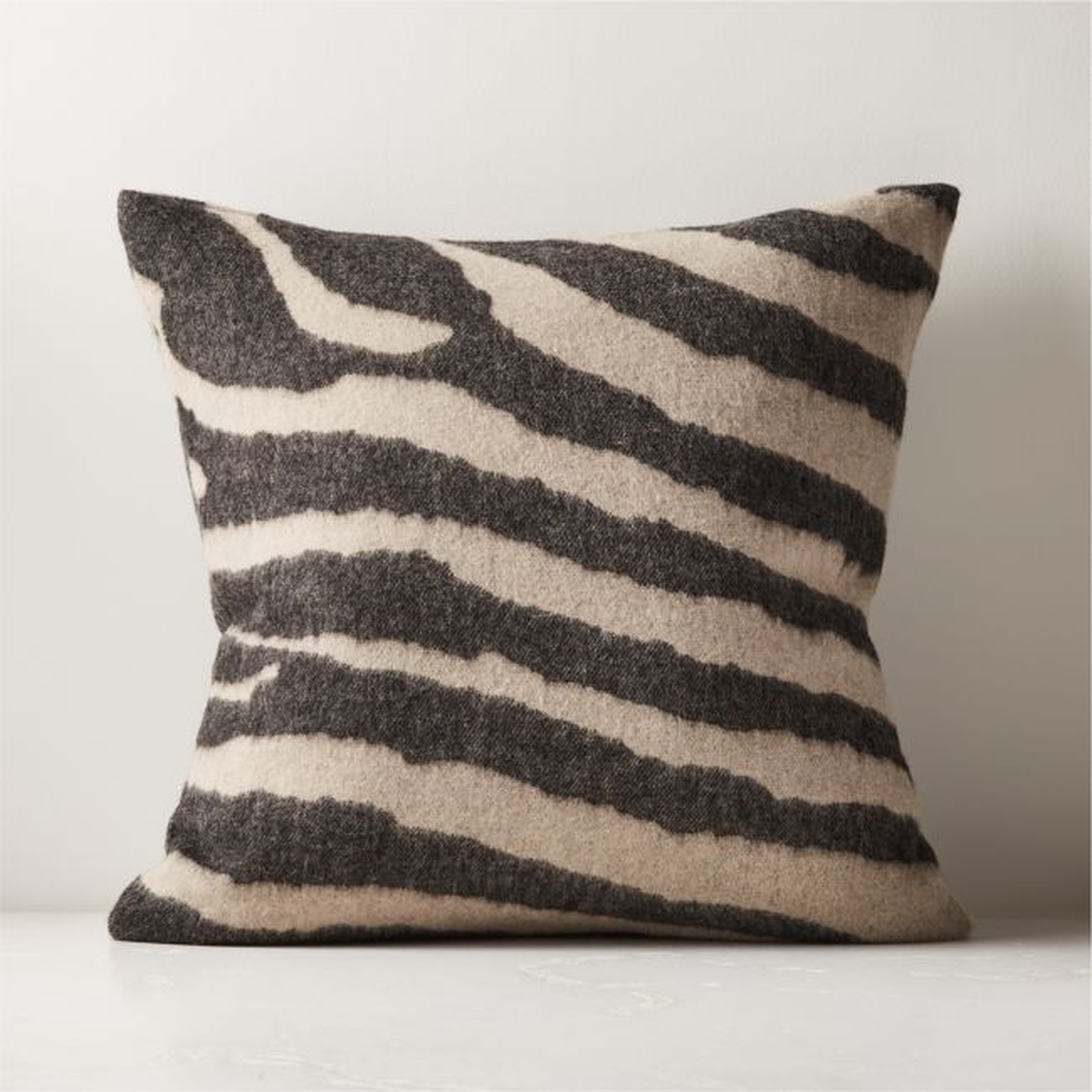 Jasira Tiger Print Wool Throw Pillow with Feather-Down Insert 20" - CB2