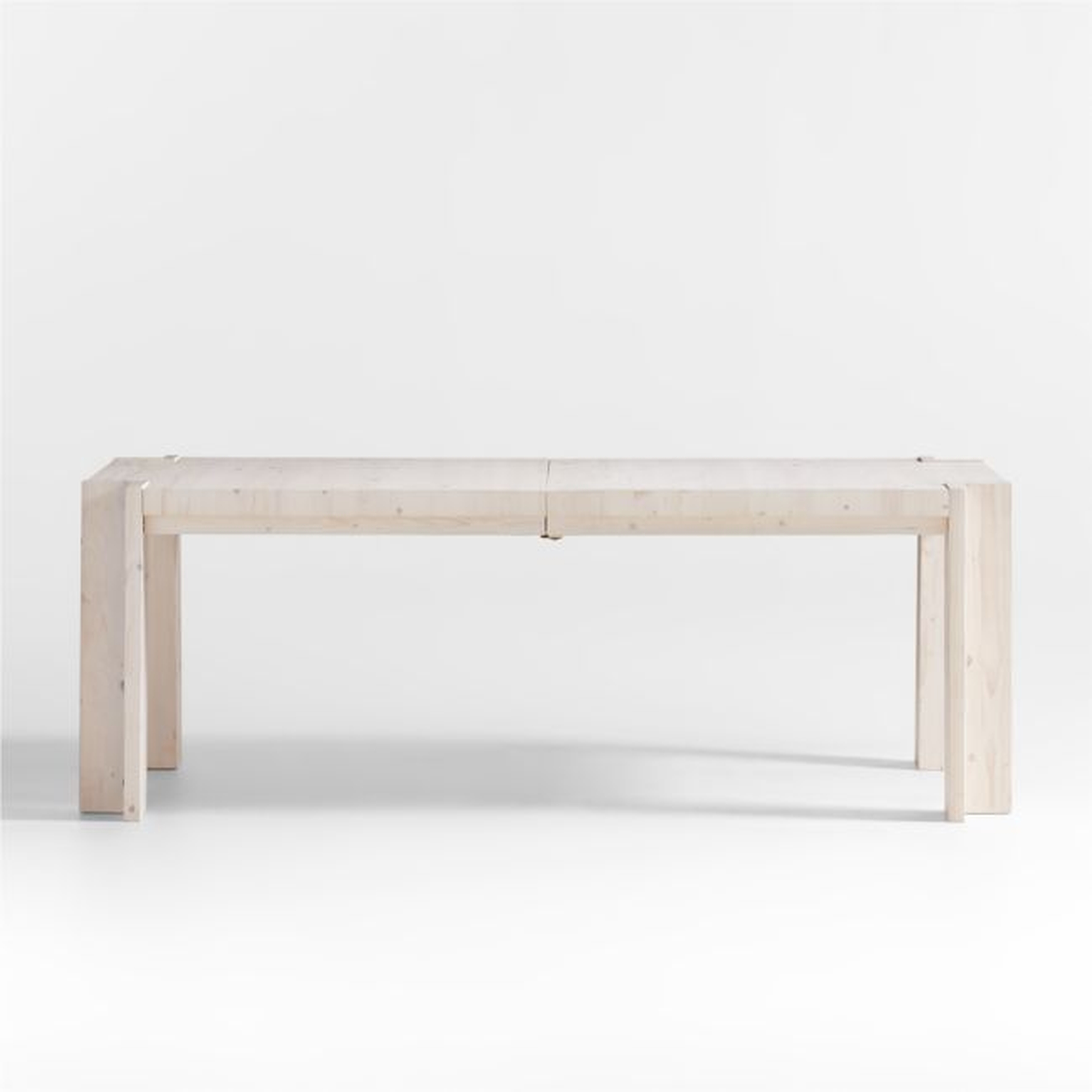 Inyo 84" White Pine Wood Extendable Dining Table - Crate and Barrel