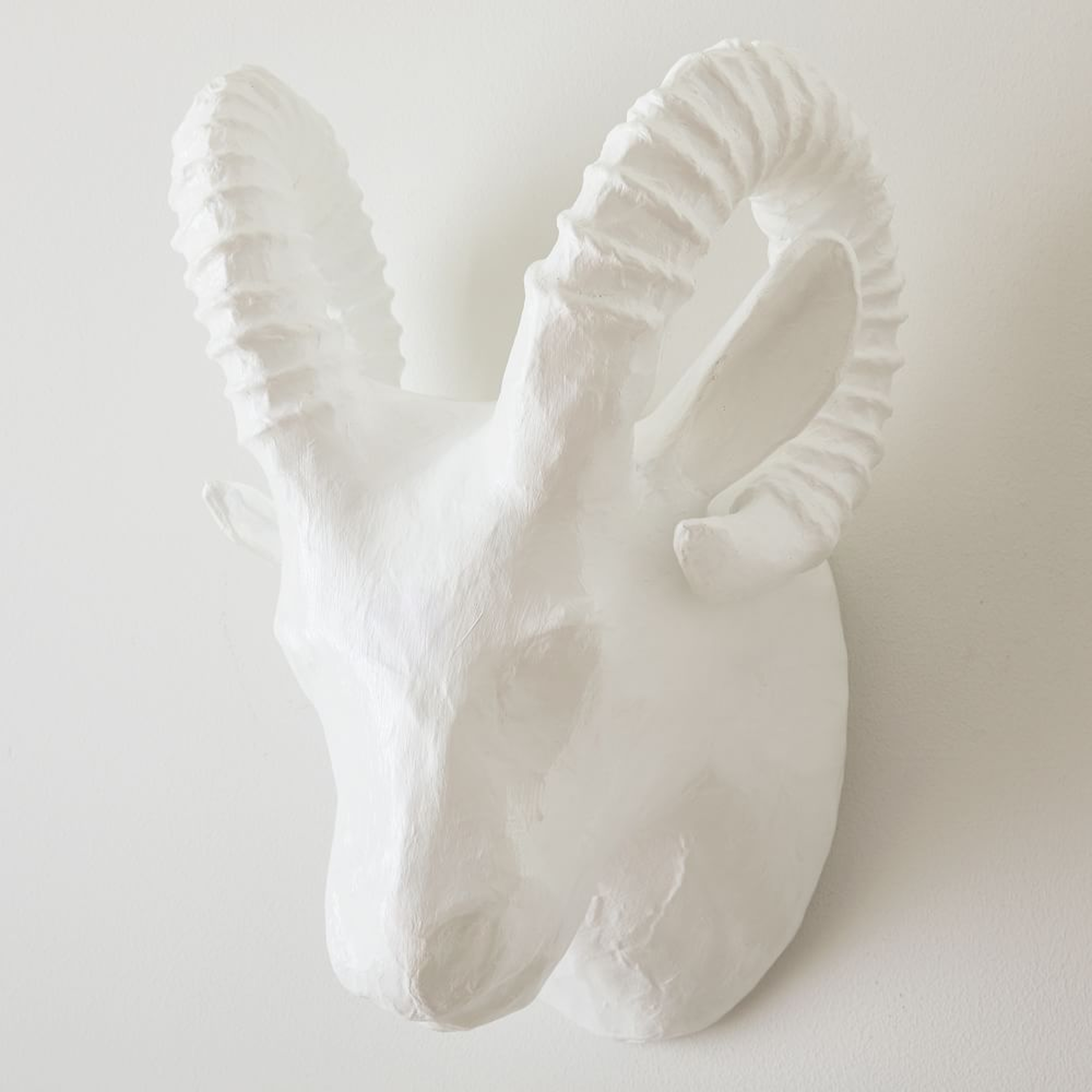 Papier-Mache Animal Sculpture, Ram Head, Large - West Elm