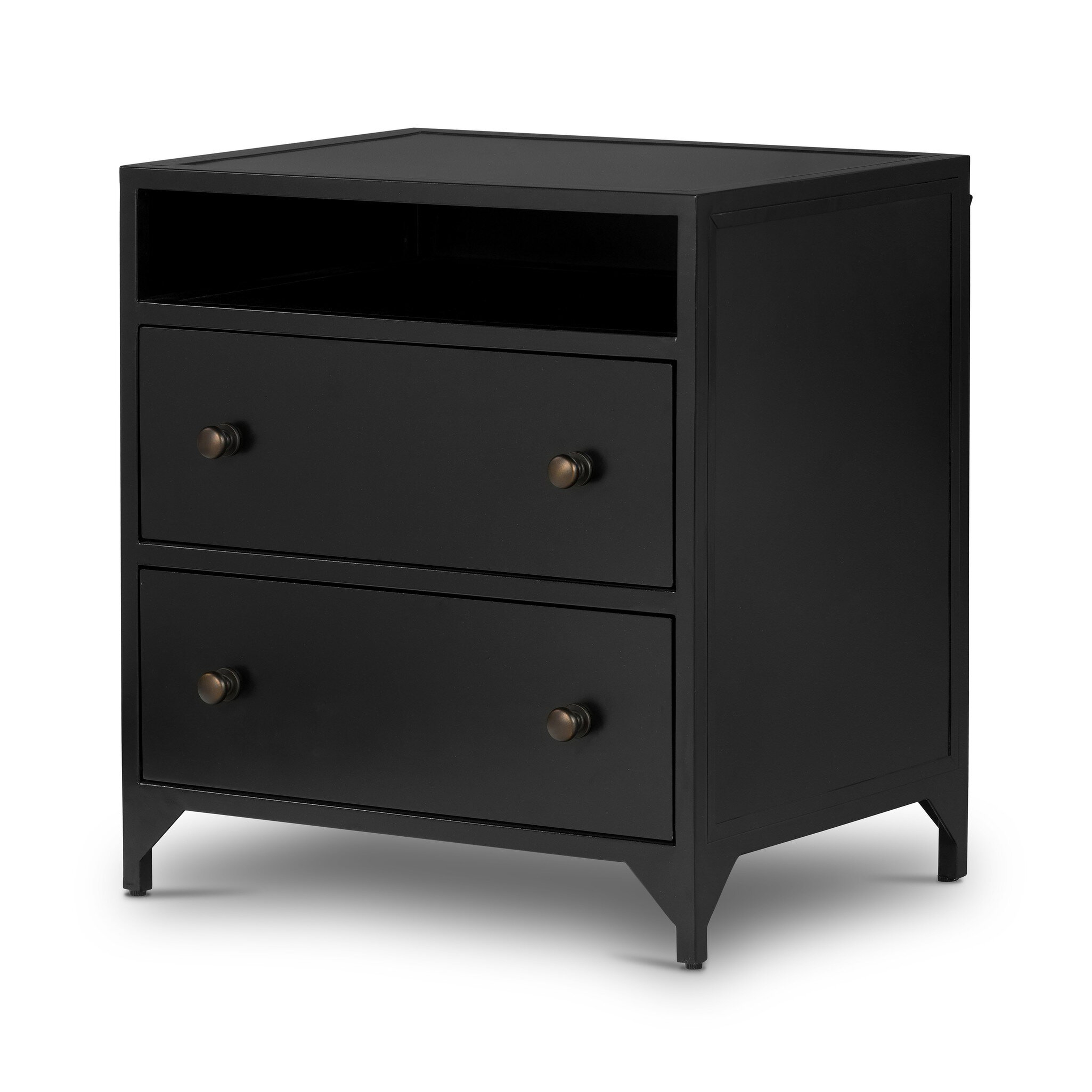 Belmont 2 Drawer Nightstand - Black - Four Hands