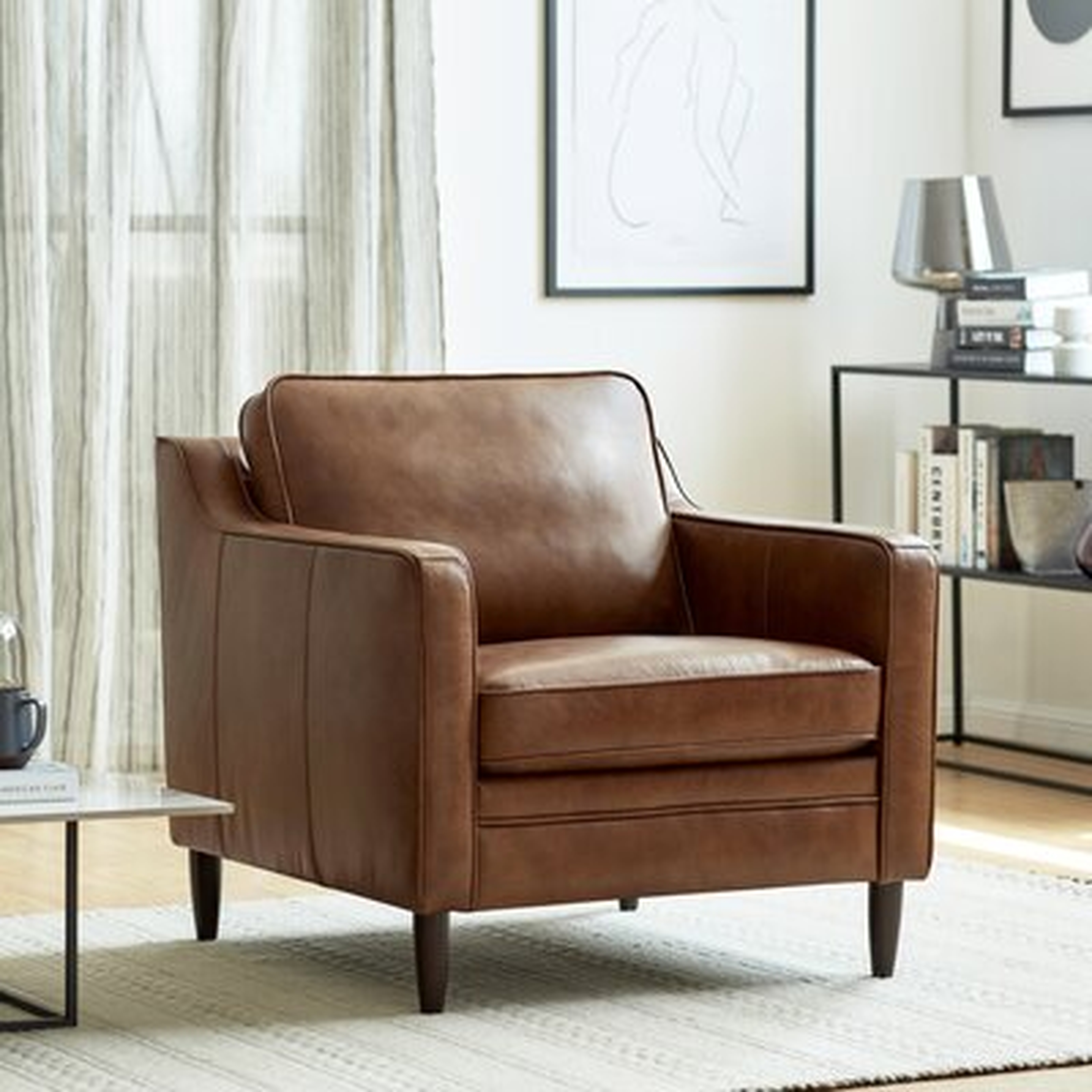 Awaab 33.27'' Wide Leather Match Armchair - Wayfair