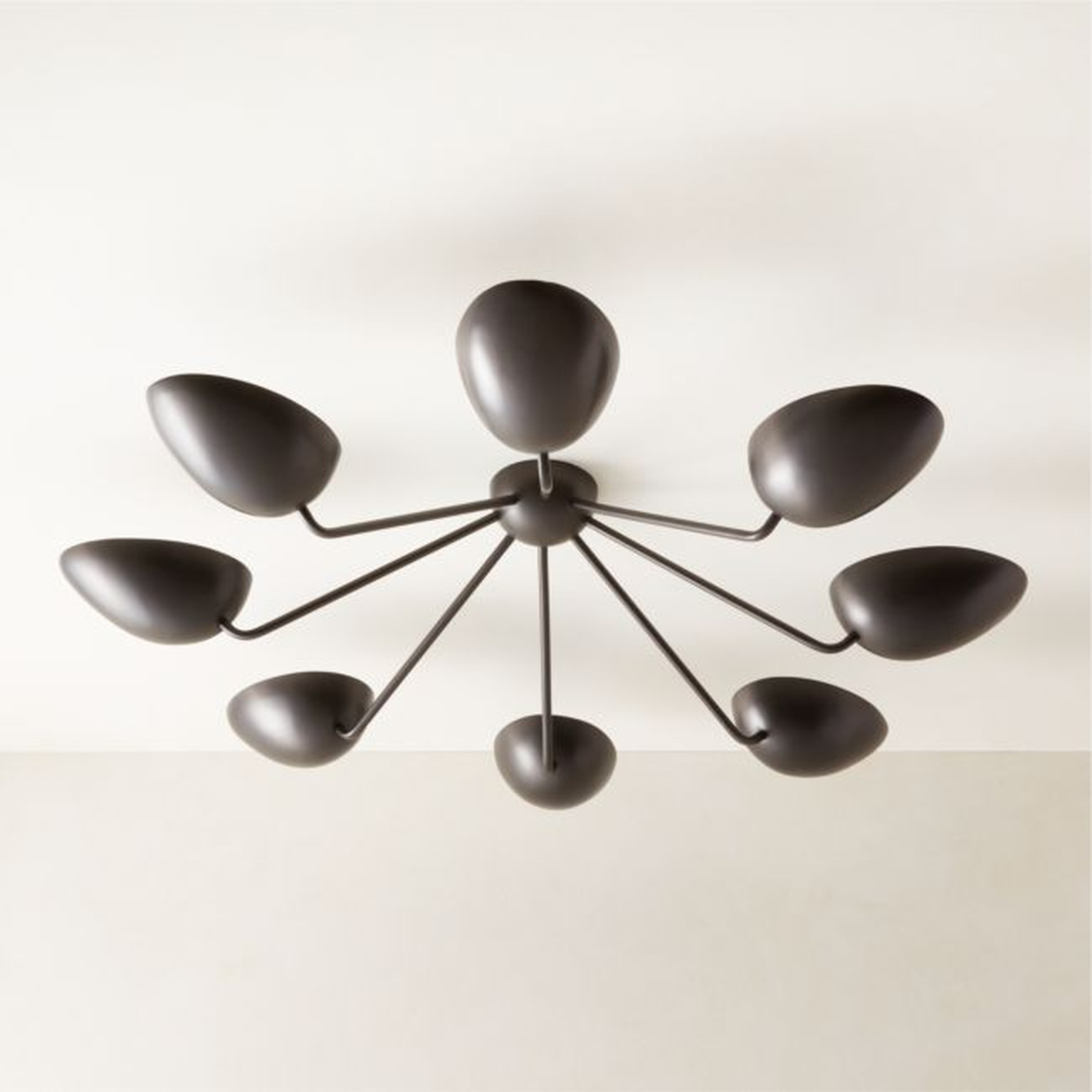 Boccia Curved Shade Matte Black Flush Mount Light - CB2