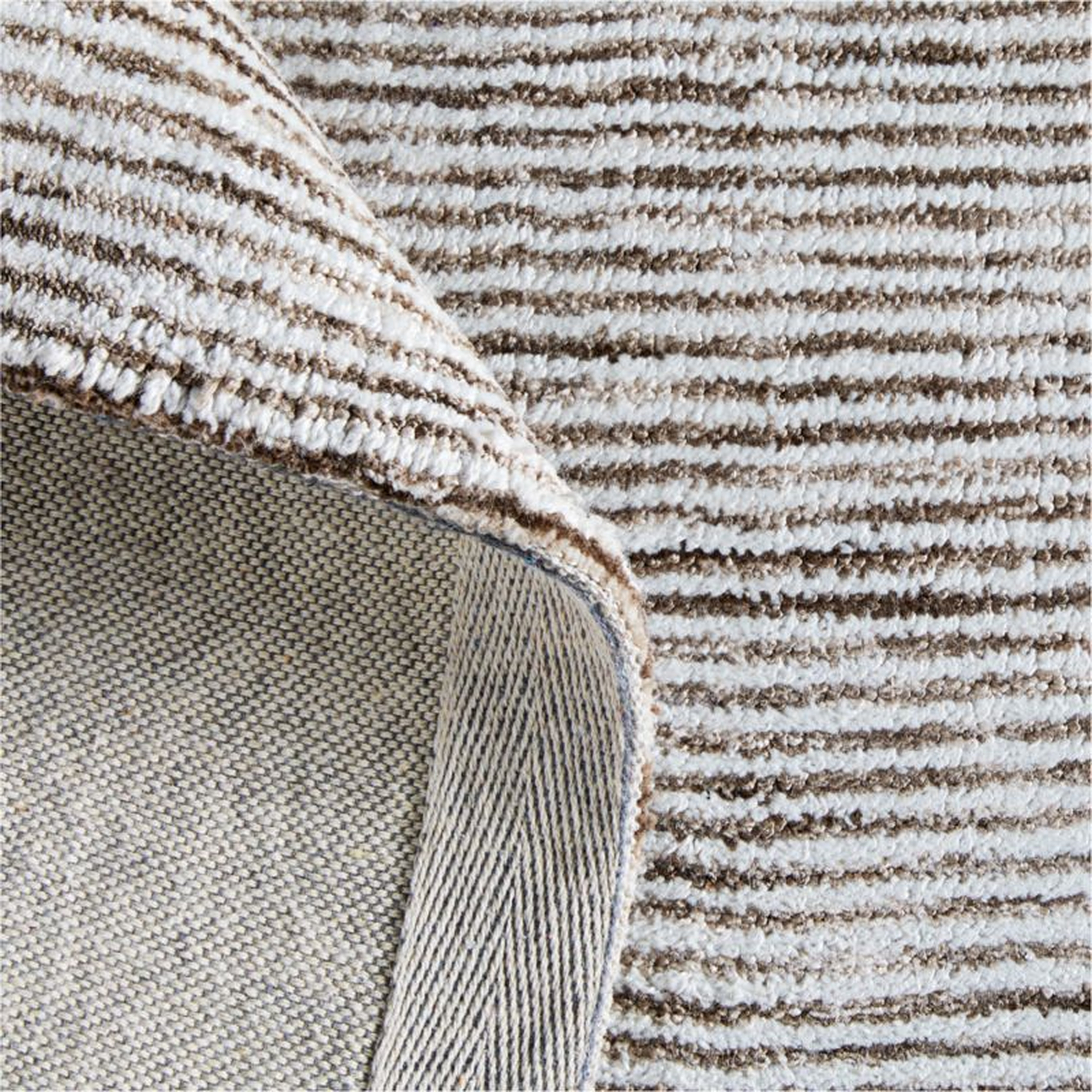 Turin Performance Striped Beige Area Rug 9'x12' - Crate and Barrel