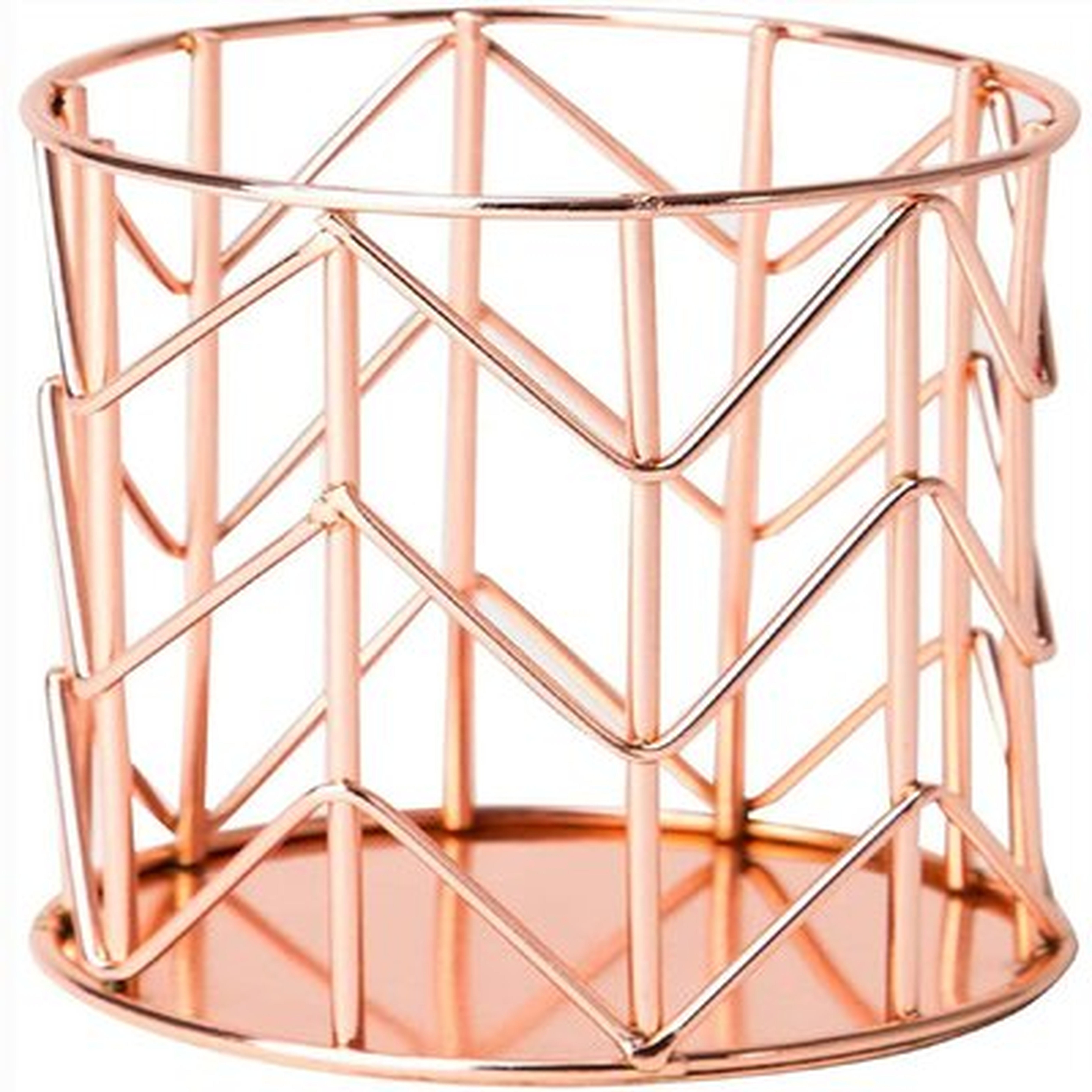 Pen Holder For Desk, Make Up Brush Holder Rose Gold Metal Wire Pencil Cup Holders - Wayfair