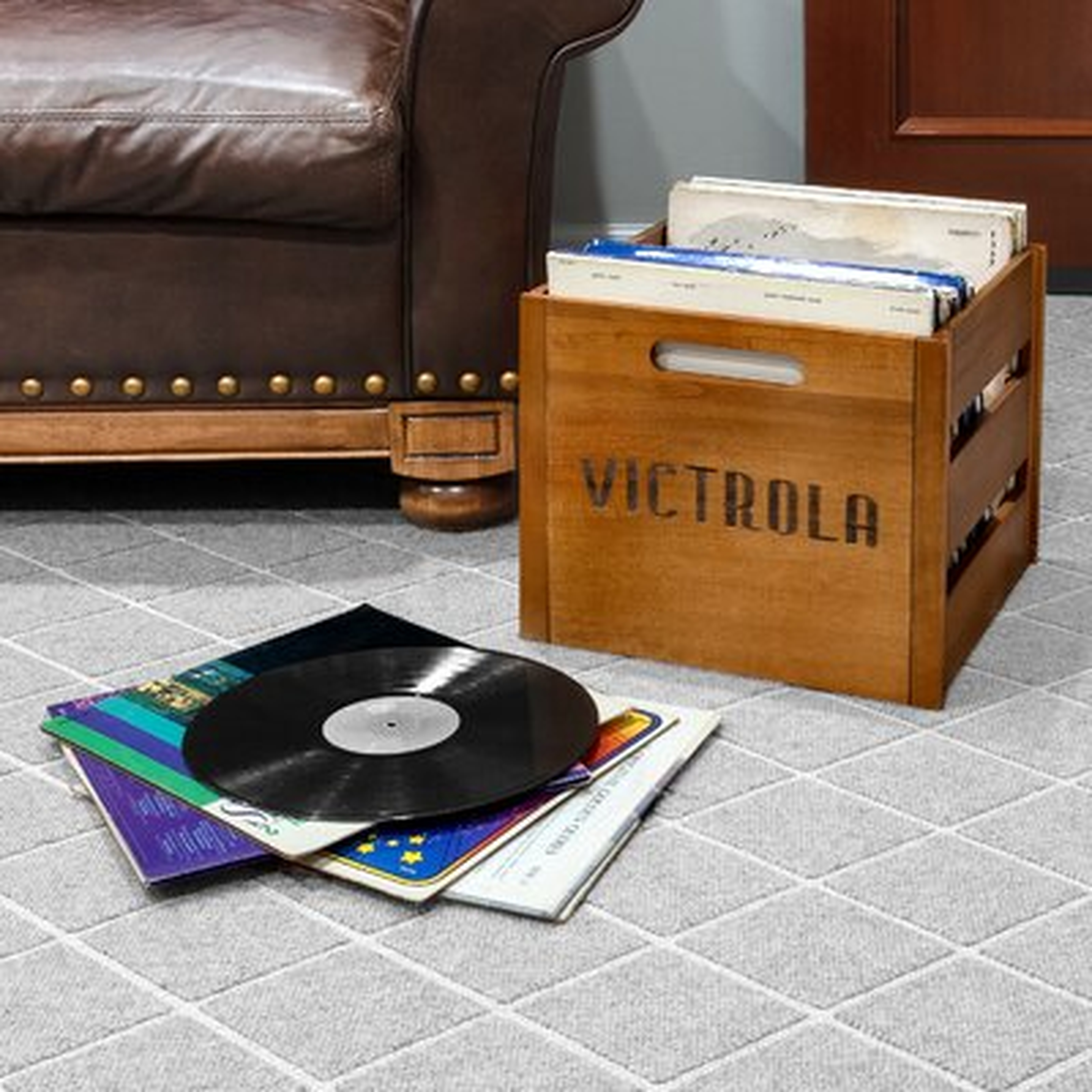 Record Solid Wood Crate - Wayfair