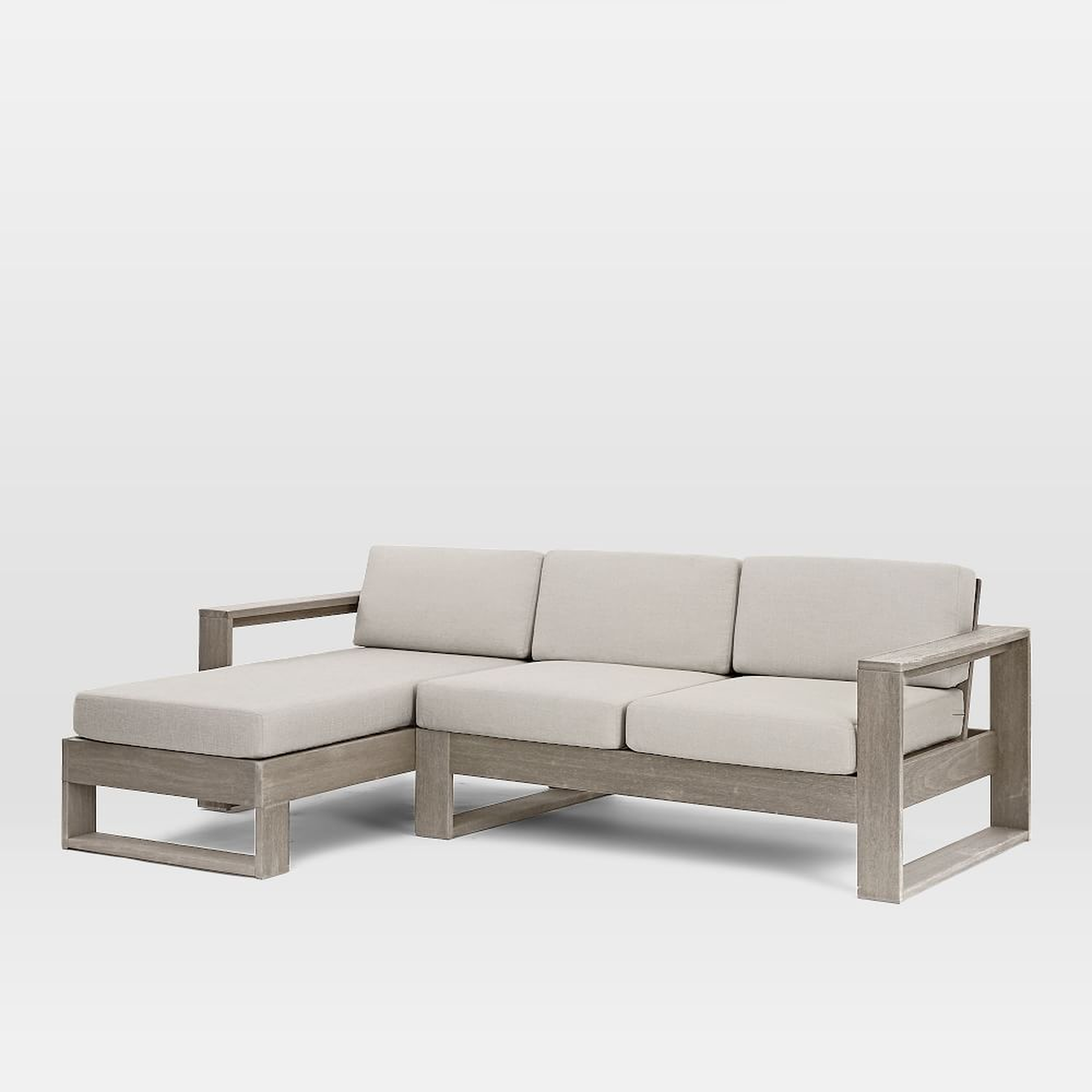 Portside Set 2: Weathered Gray Left Arm Chaise + Right Arm Sofa - West Elm