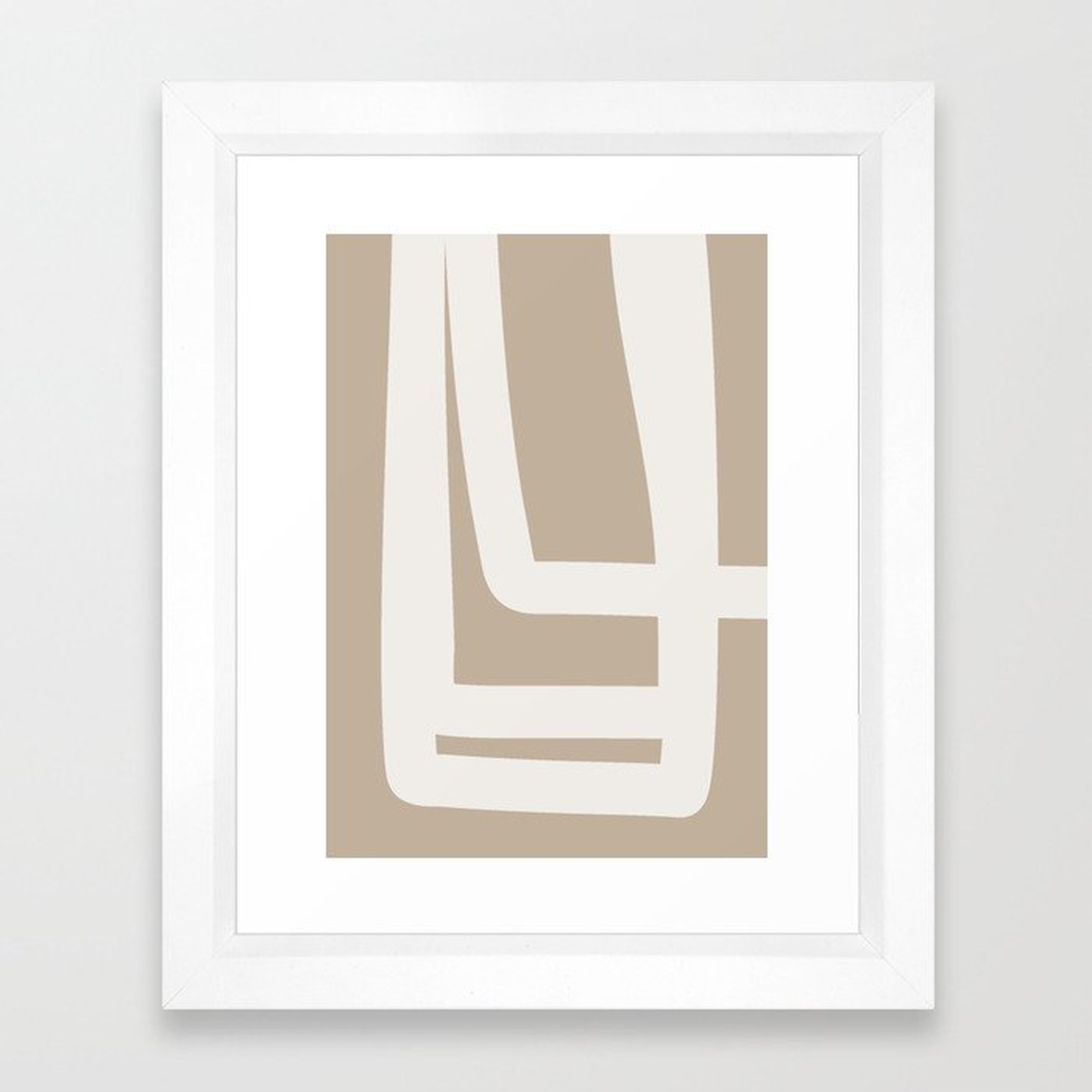 Neutral Abstract 5a Framed Art Print by The Old Art Studio - Vector White - X-Small-10x12 - Society6