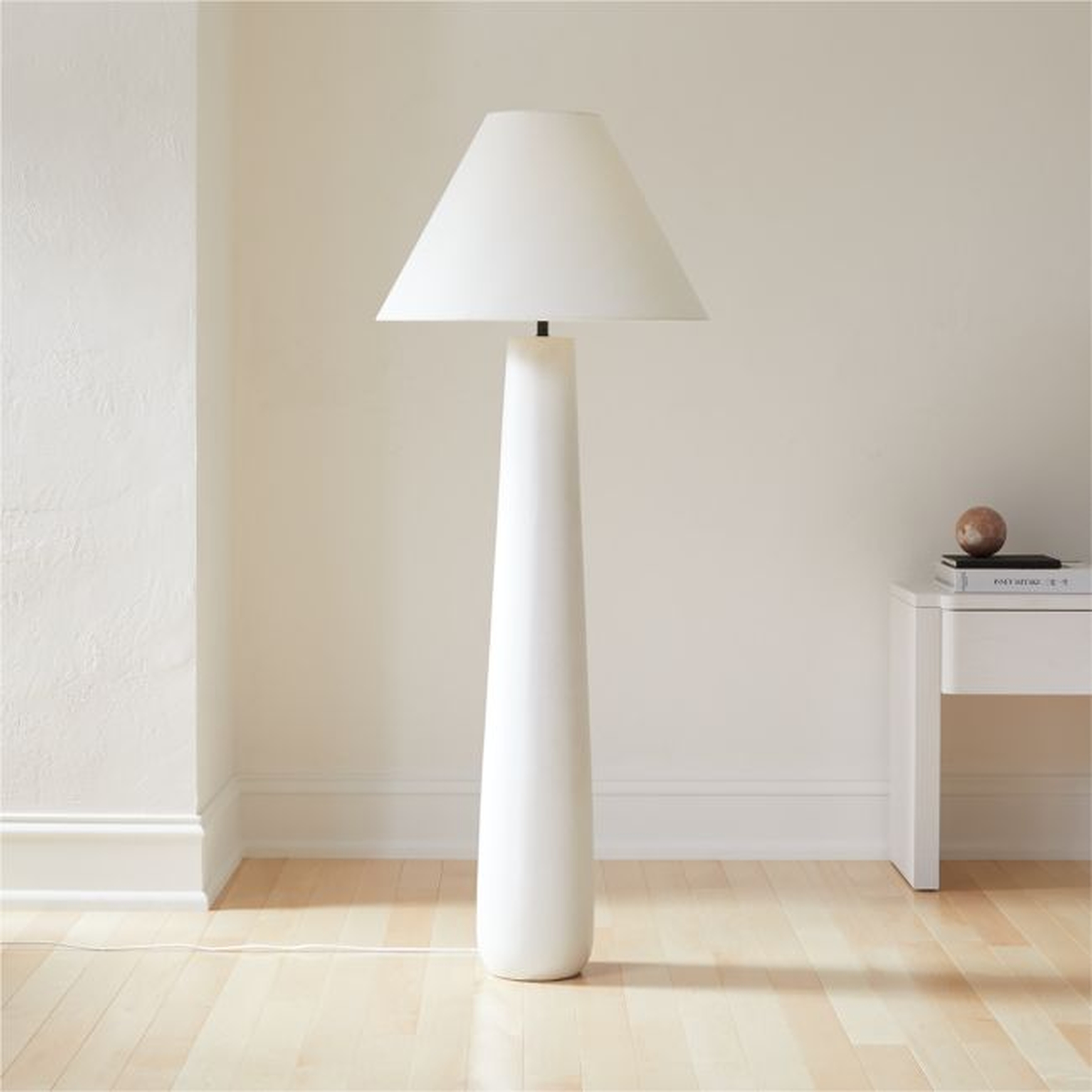 Polar White Cement Floor Lamp by Kara Mann - CB2