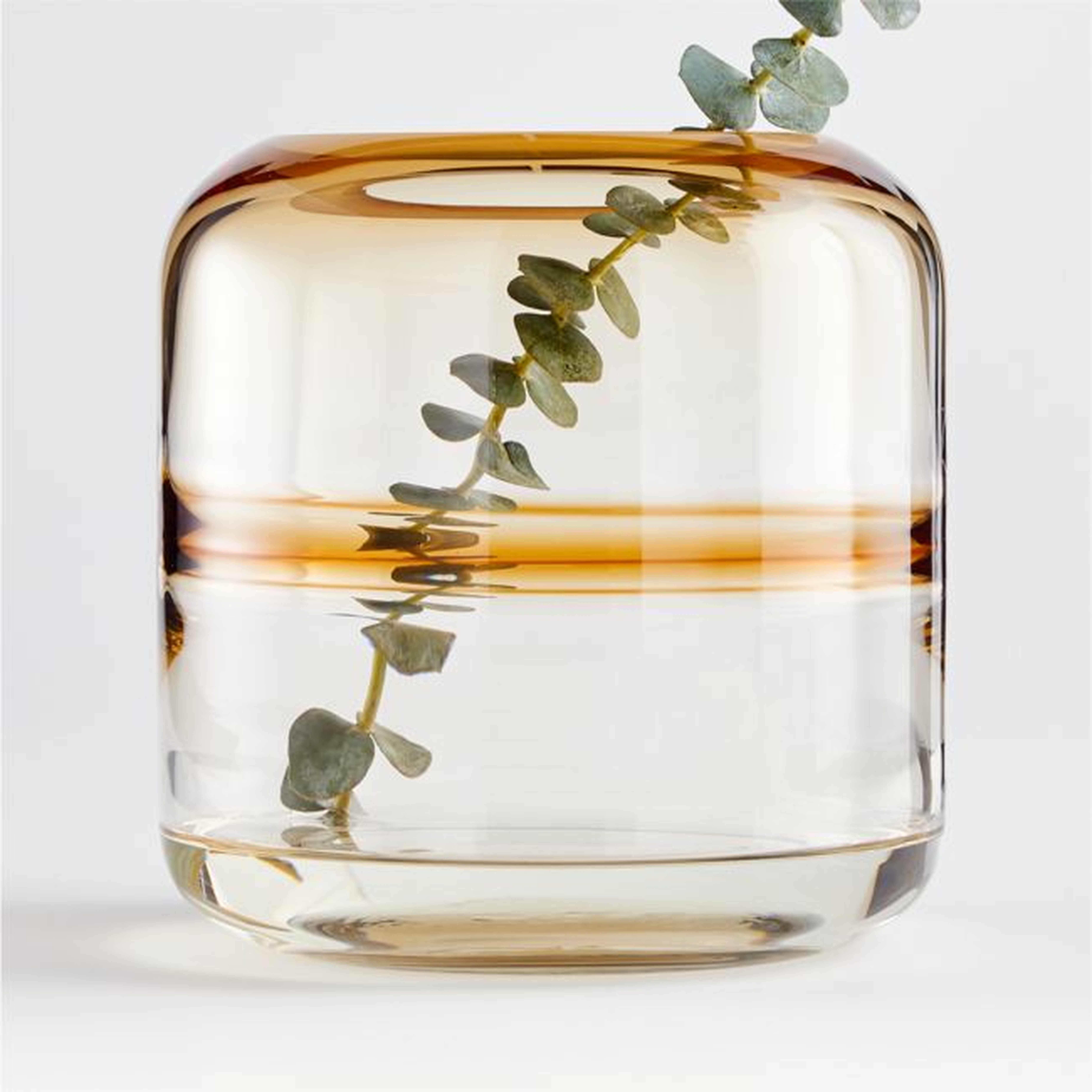 Daydream Amber Swirl Medium Glass Vase - Crate and Barrel