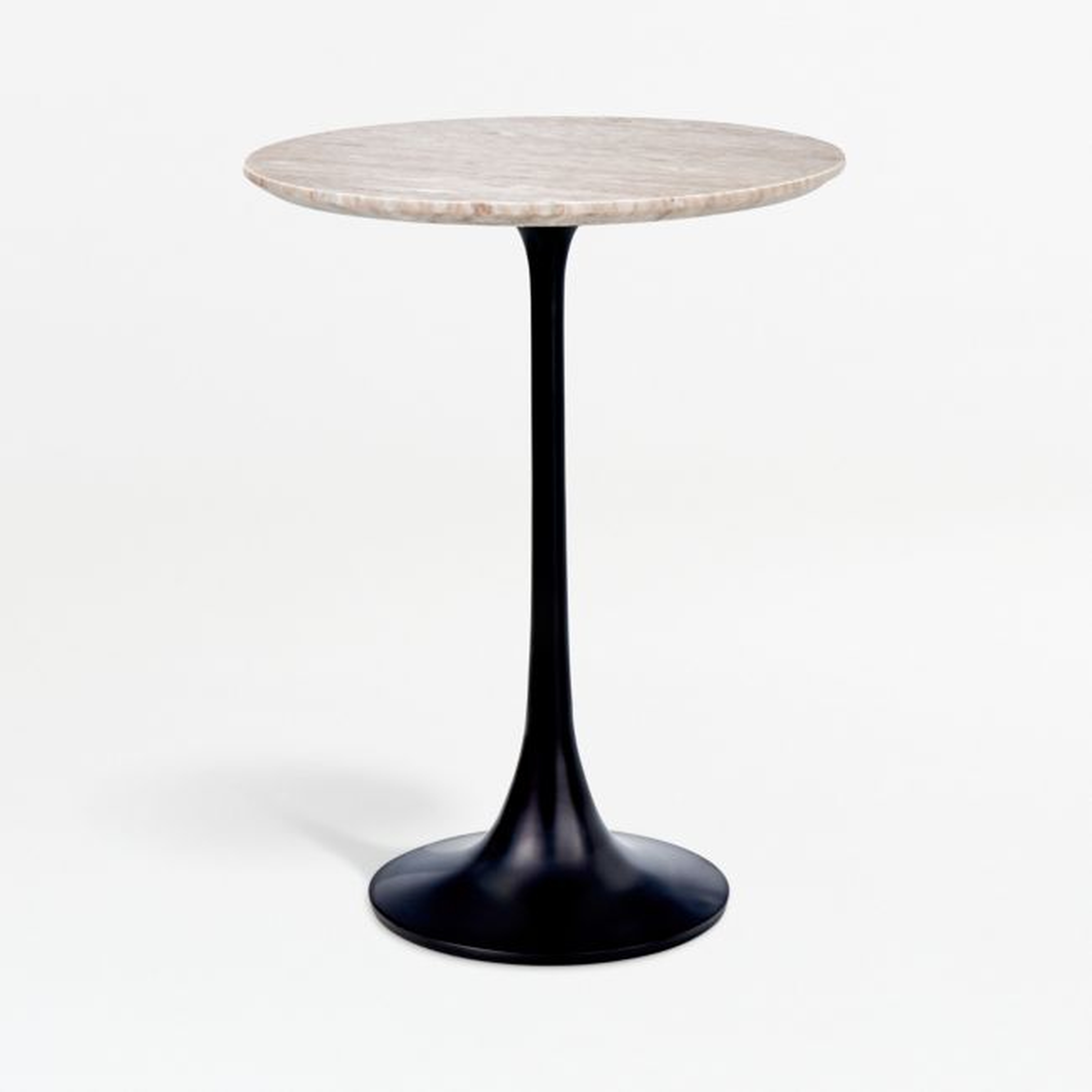 Nero Brown Marble Round Accent Table - Crate and Barrel