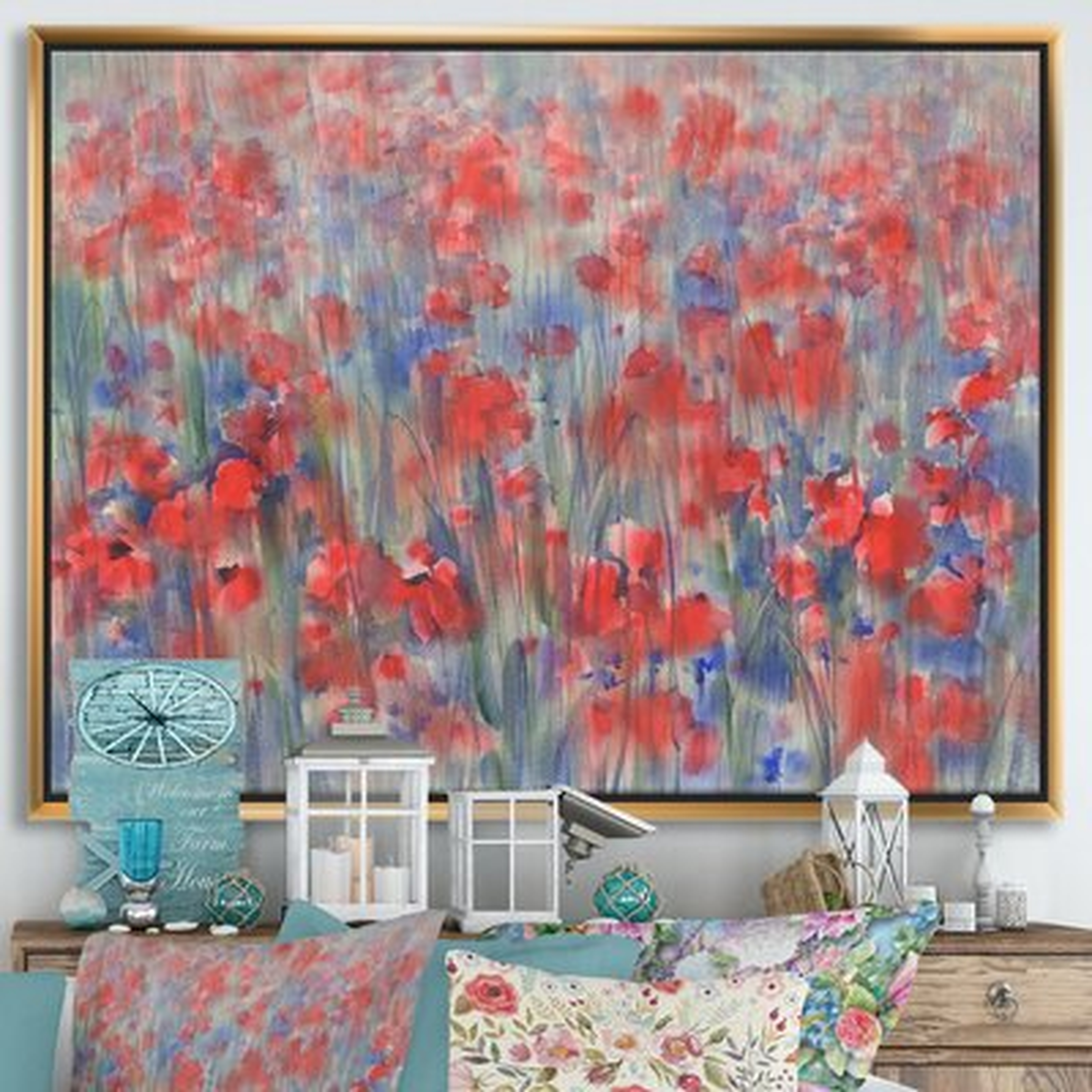 Poppy Flower Fields Forever I - Farmhouse Wall Art Print - Wayfair