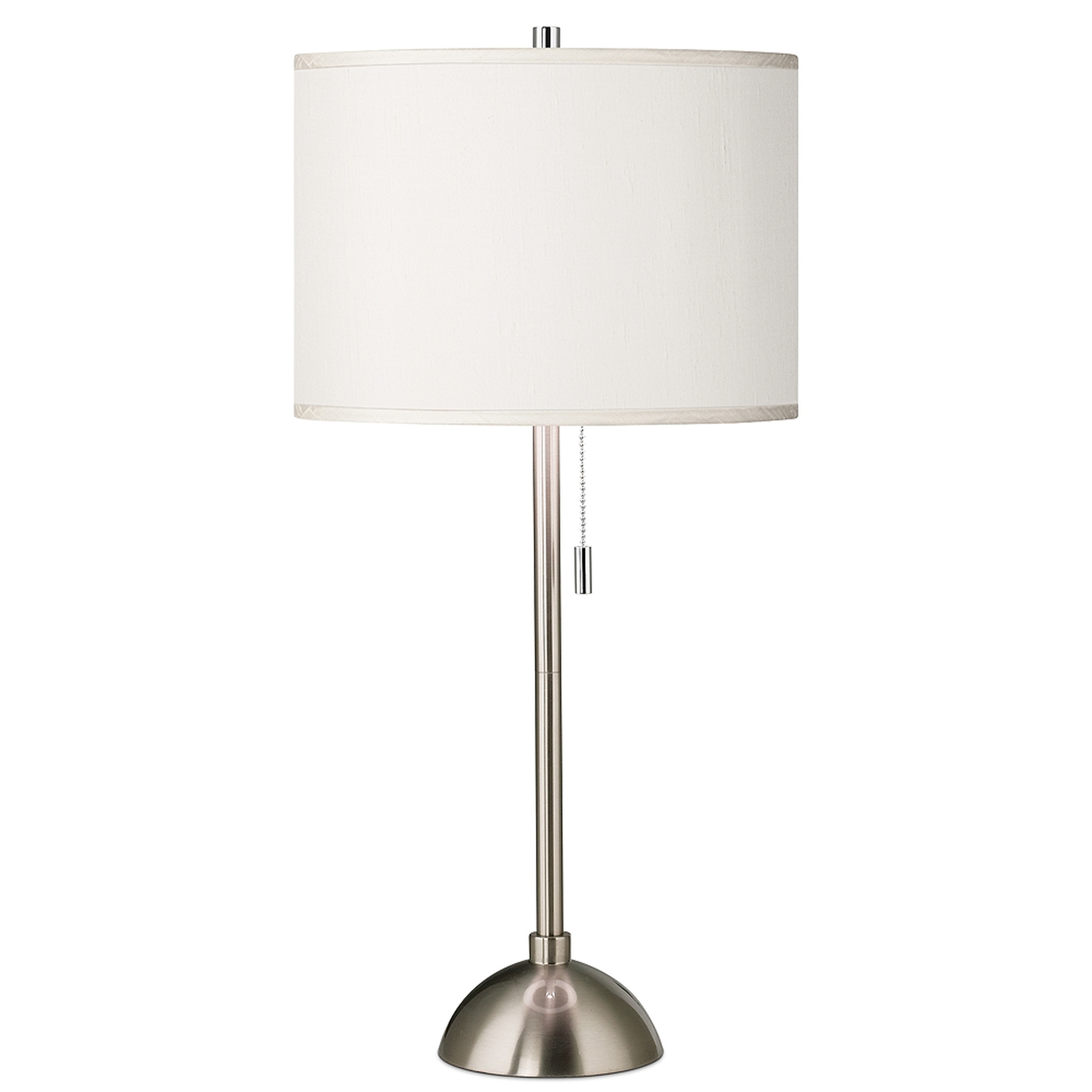 Cream Faux Silk and Brushed Nickel Modern Table Lamp - Style # 99X96 - Lamps Plus