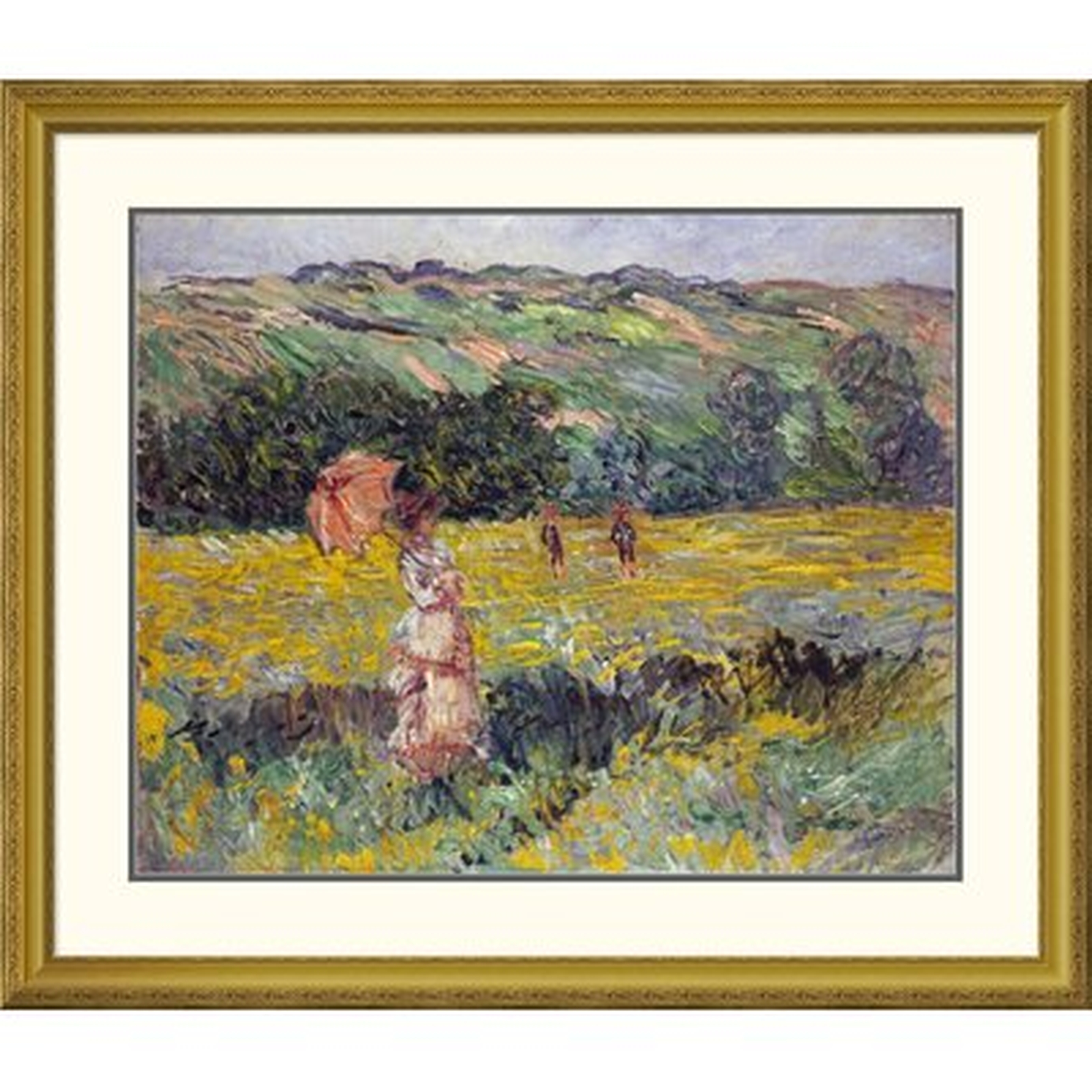 'Limetz Meadow' by Claude Monet Framed Painting Print - Wayfair
