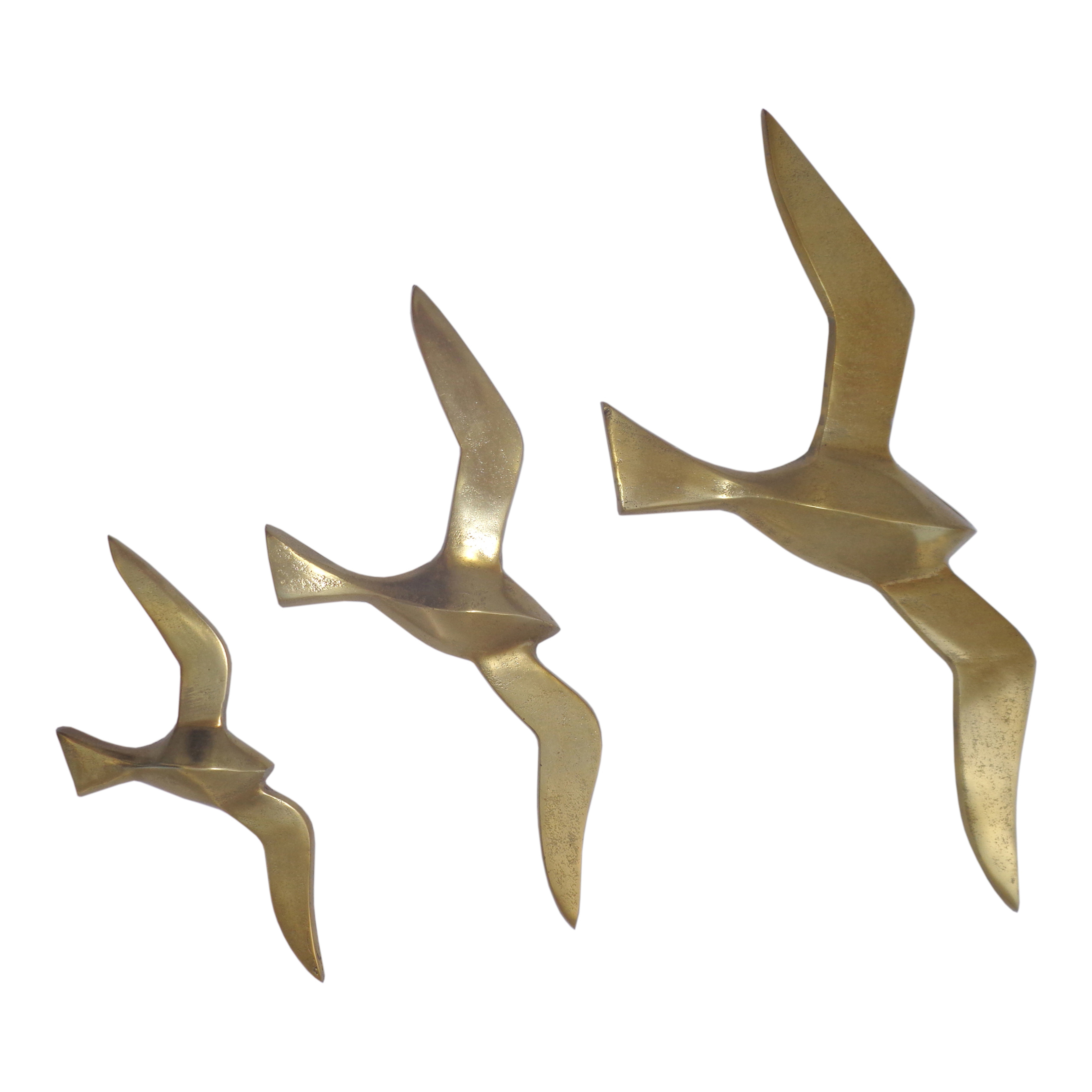 Marley Birds Wall Art Gold Set Of 3 - Moes Home Collection