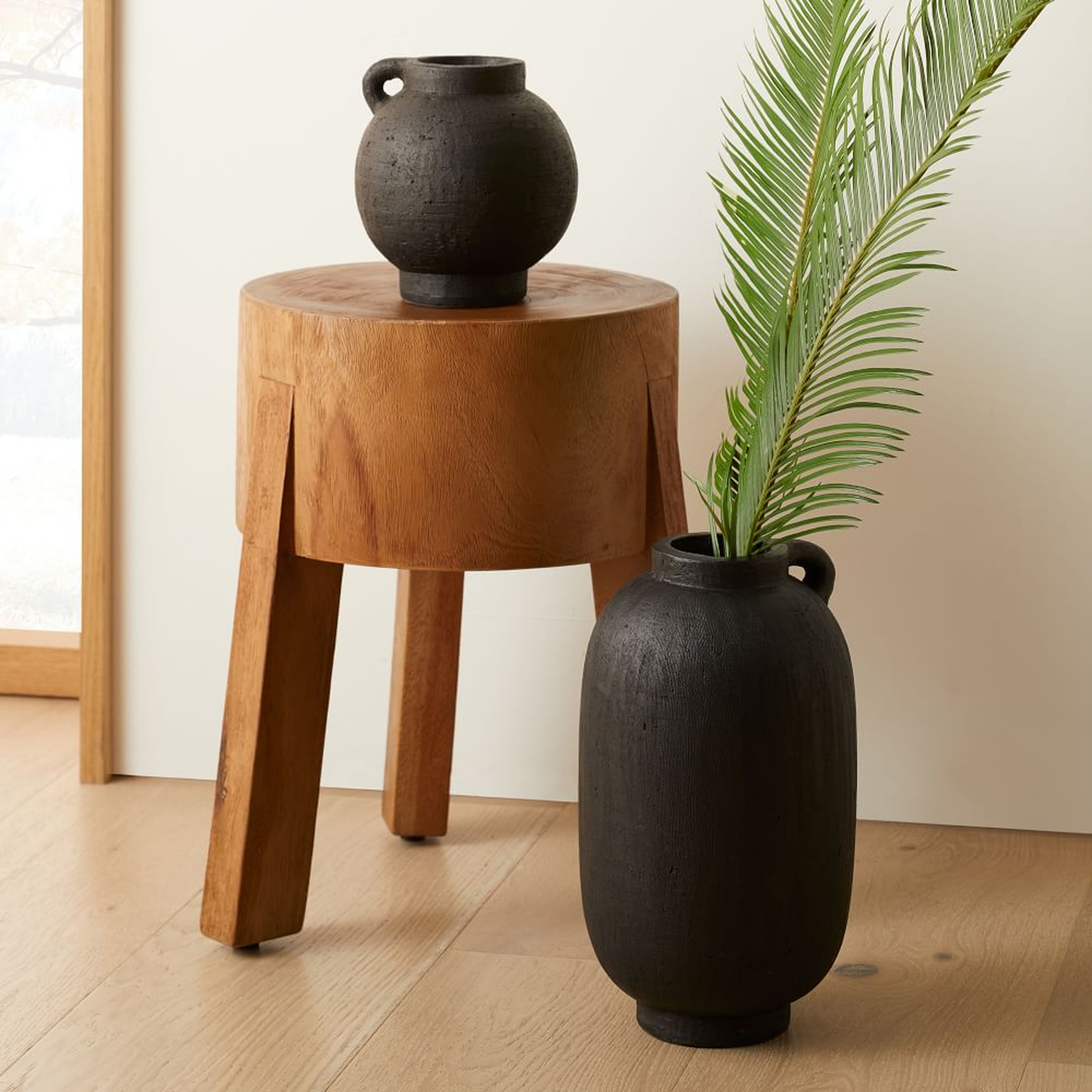 Deco Terracotta Vase, Black, Set of 2 - West Elm