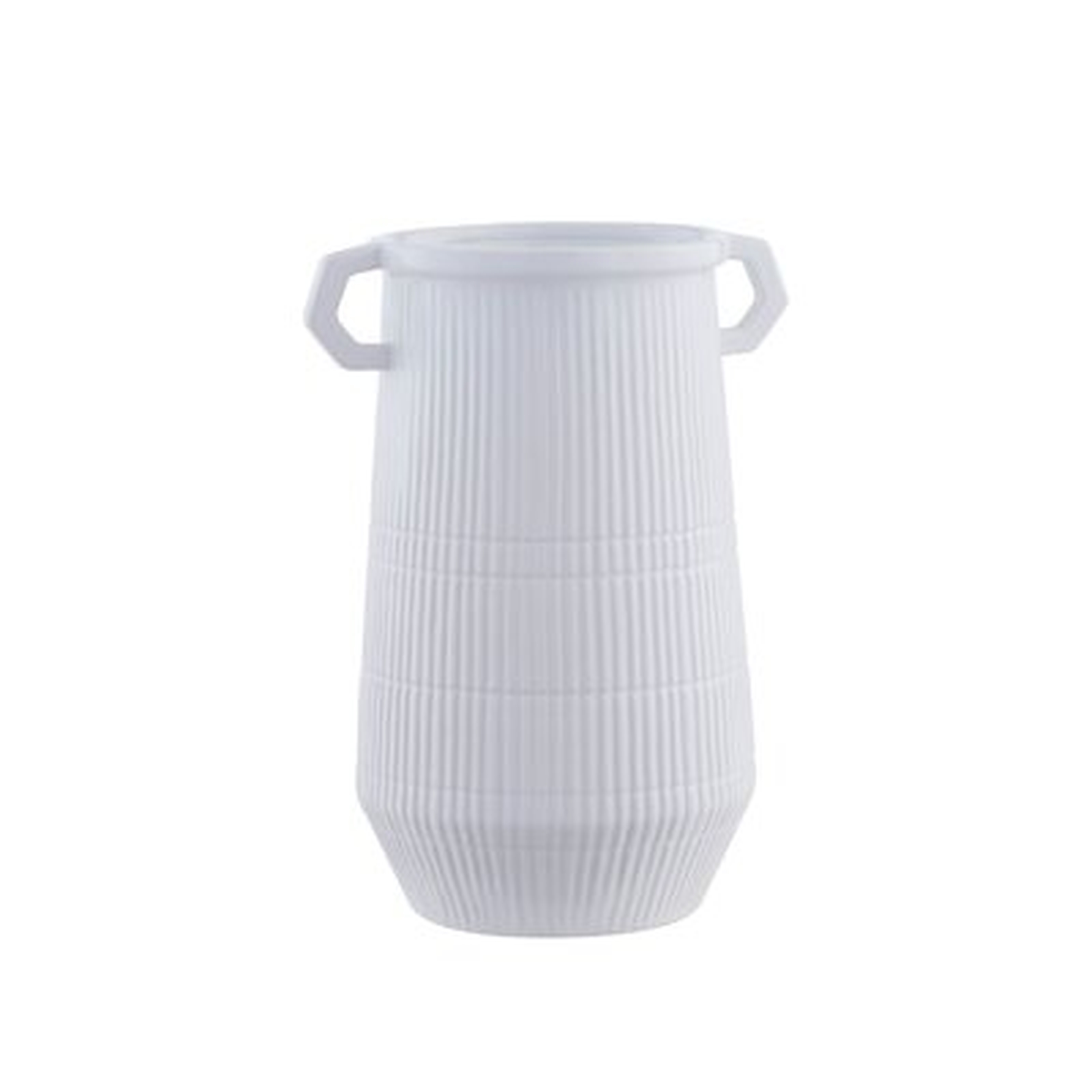 Dapper Deco White Double Handle Vase - Wayfair